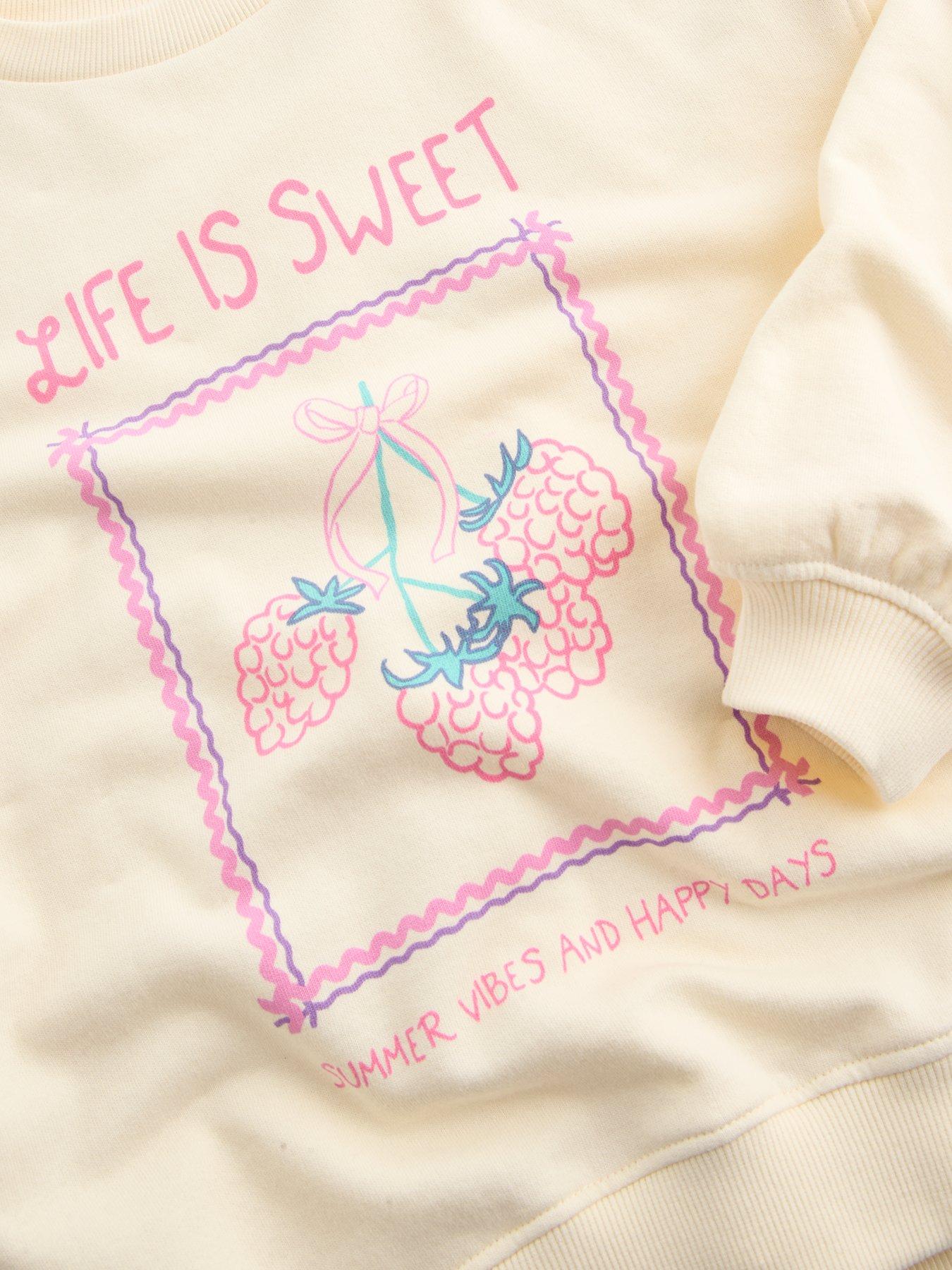 Image 3 of 4 of The Very Collection Girls Sweatshirt With Gingham Shorts Set - Multi