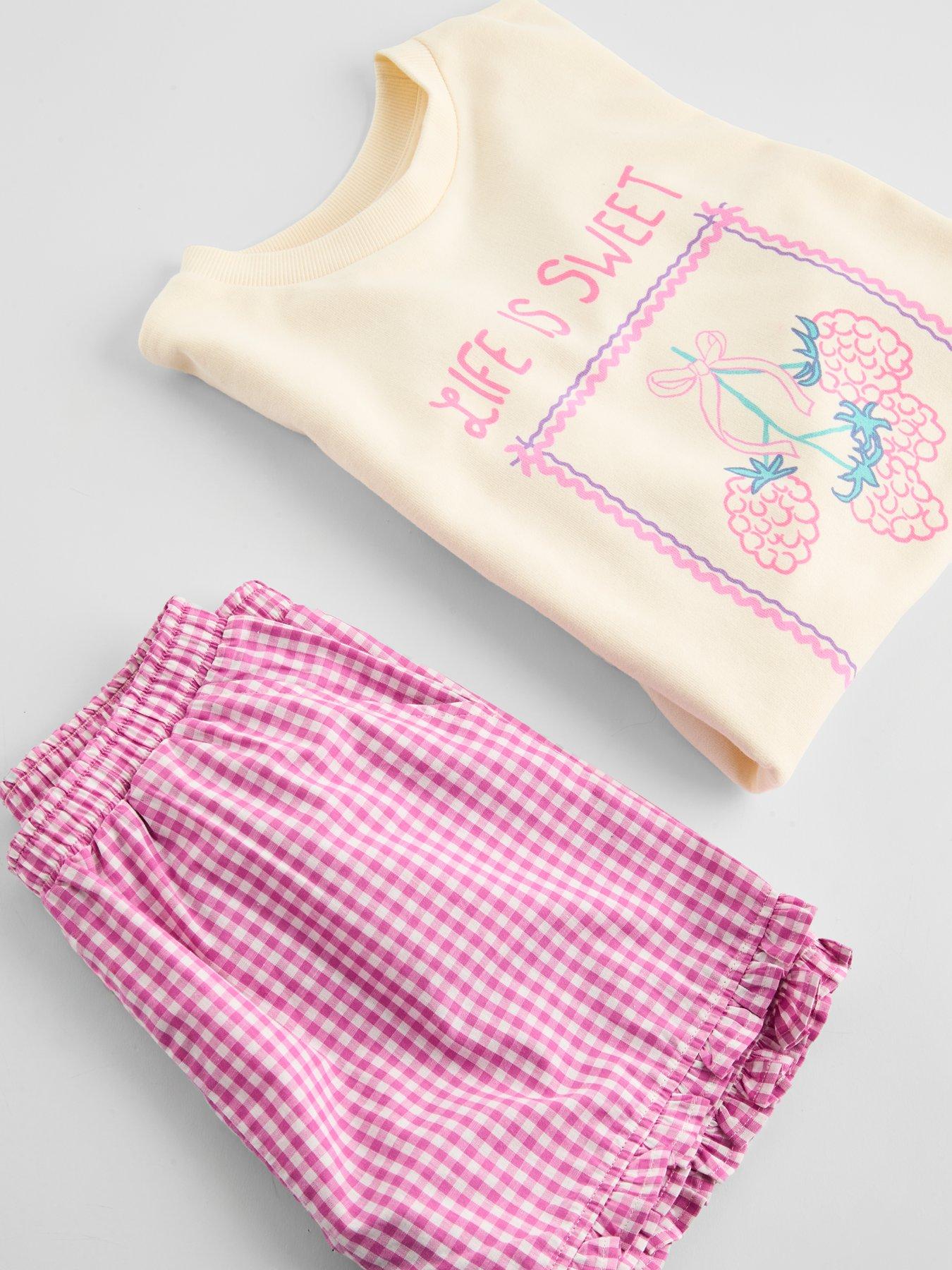 Image 4 of 4 of The Very Collection Girls Sweatshirt With Gingham Shorts Set - Multi
