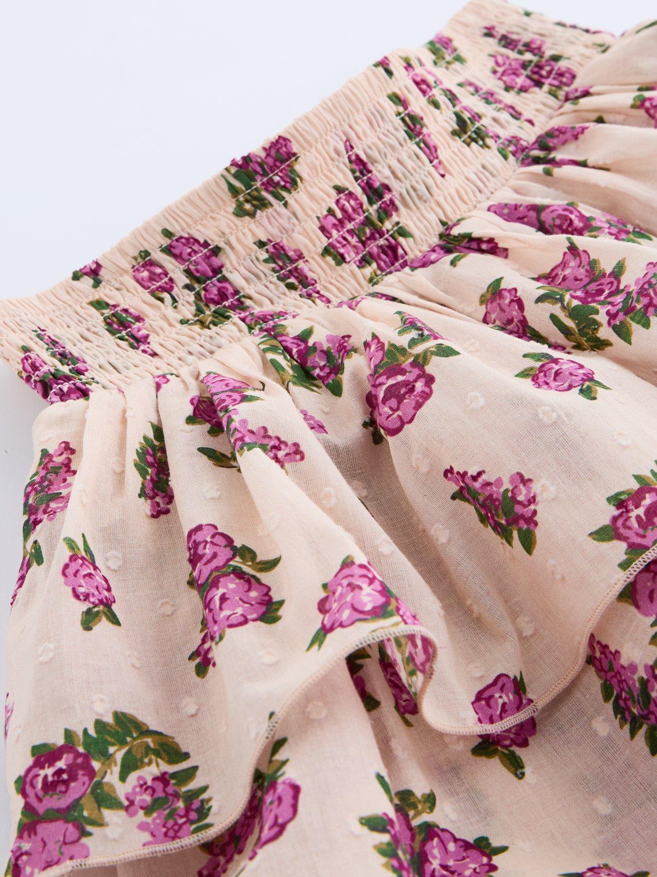 Image 4 of 4 of The Very Collection Girls Outfit with Tiered Skirt &amp; Peplum Hem Top - Multi