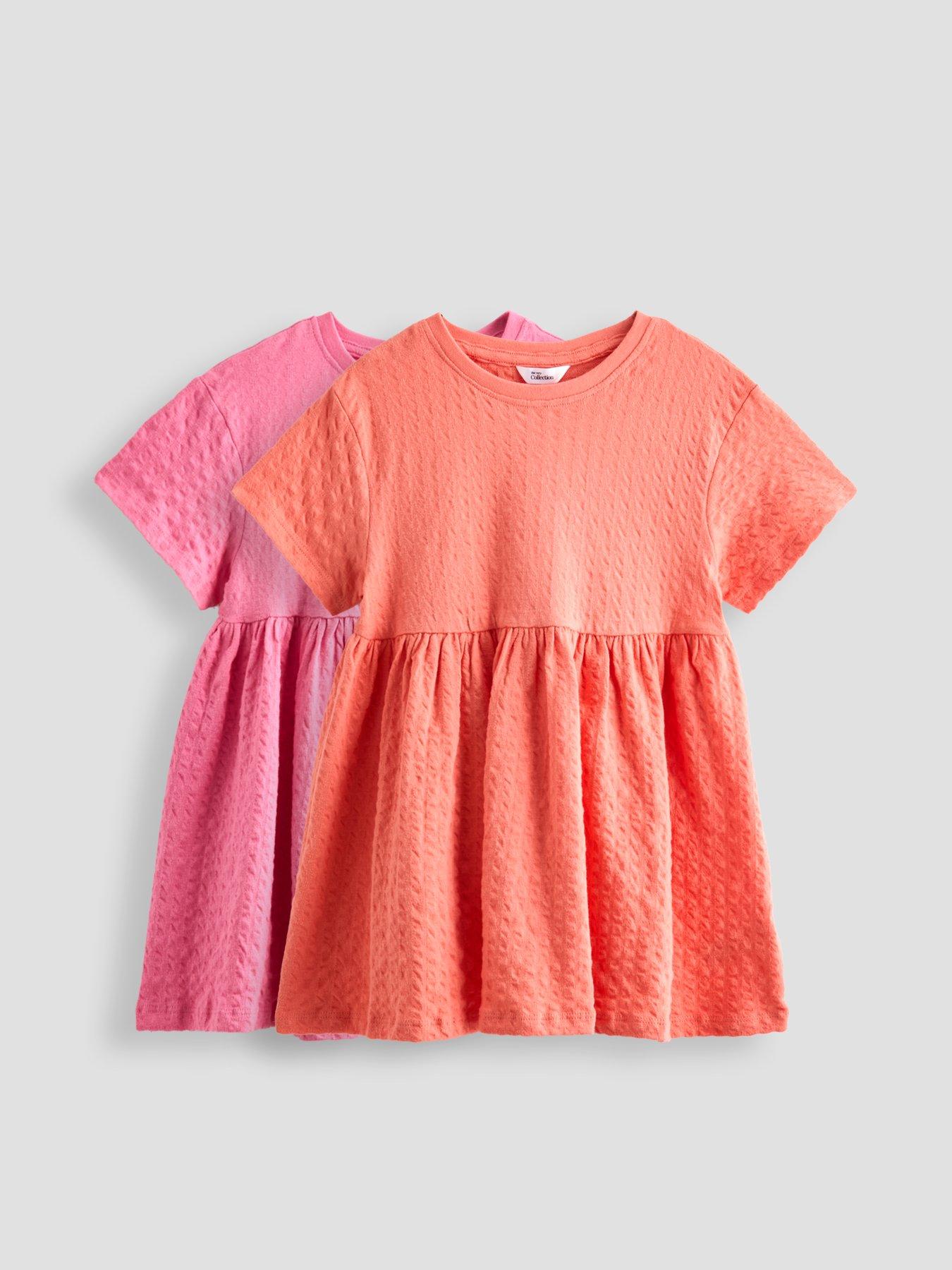 The Very Collection Girls Embroidery Textured Jersey Dress - Multi