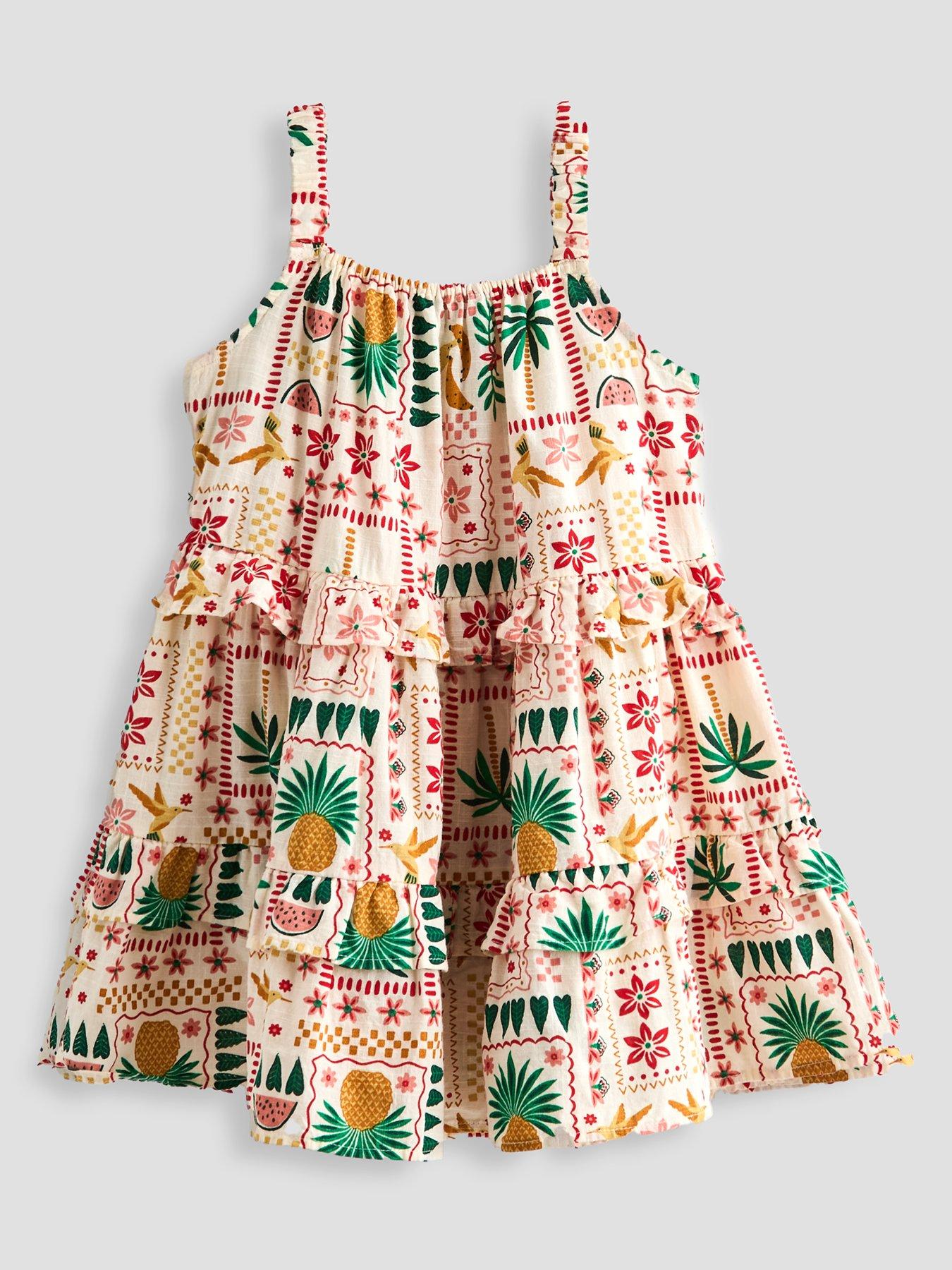 The Very Collection Girls Tiered Printed Dress - Print