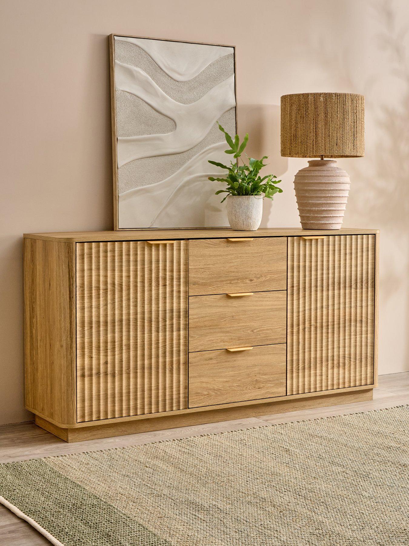 Michelle Keegan Home Sculpt 2 Door, 3 Drawer Sideboard - Oak - FSC® Certified