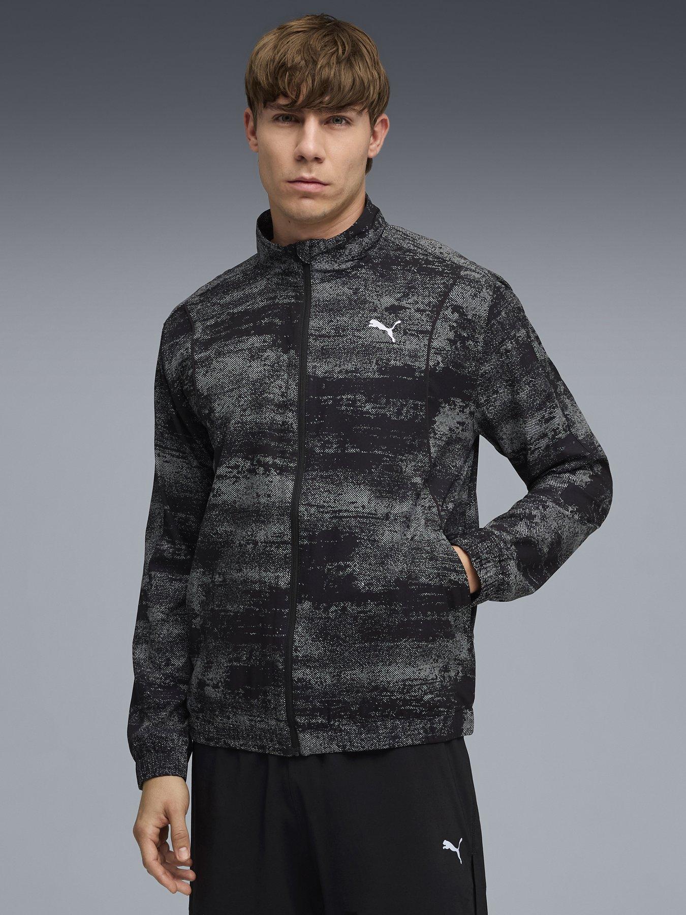 Puma Mens Running Velocity Printed Woven Jacket - Black