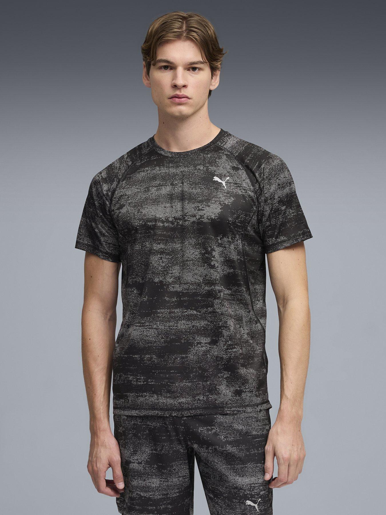 Image 1 of 7 of Puma Mens Running Velocity Printed T-Shirt - Black