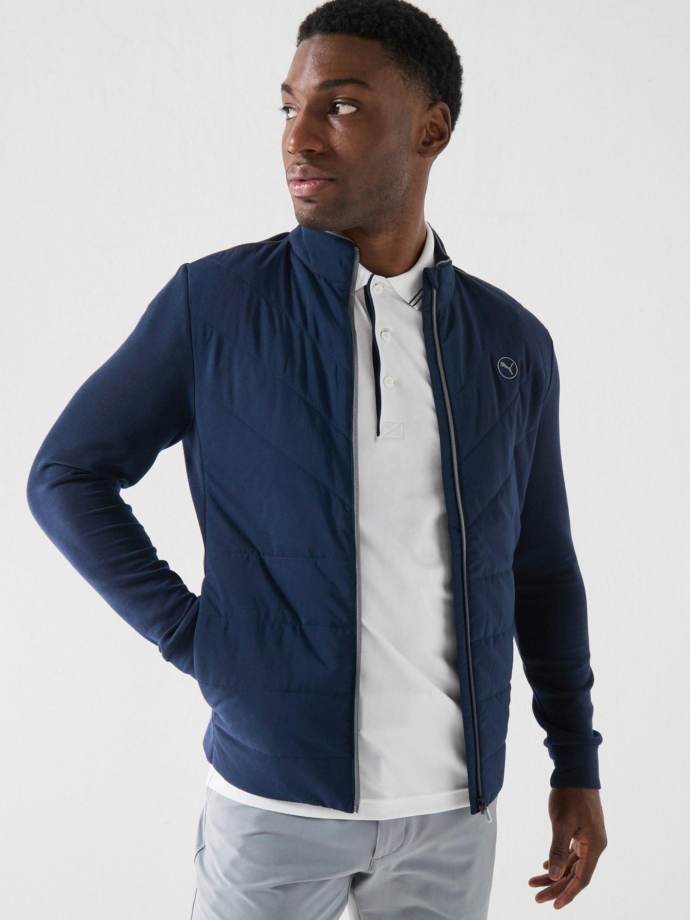 Image 1 of 4 of Puma Mens Golf Cloudspun Fleece Hybrid Jacket - Navy