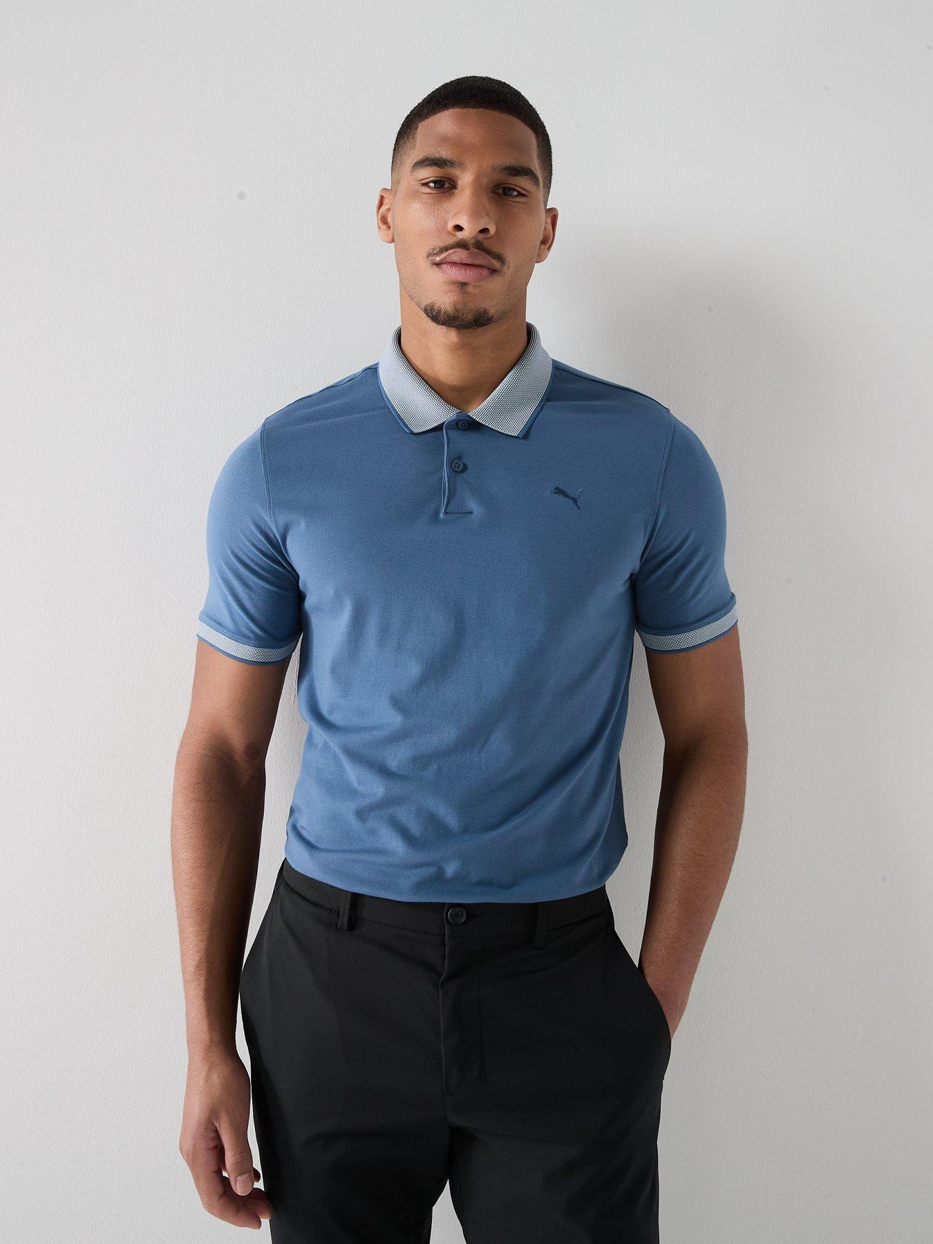 Image 1 of 5 of Puma Mens Golf Modalon Crafted Polo Shirt - Navy