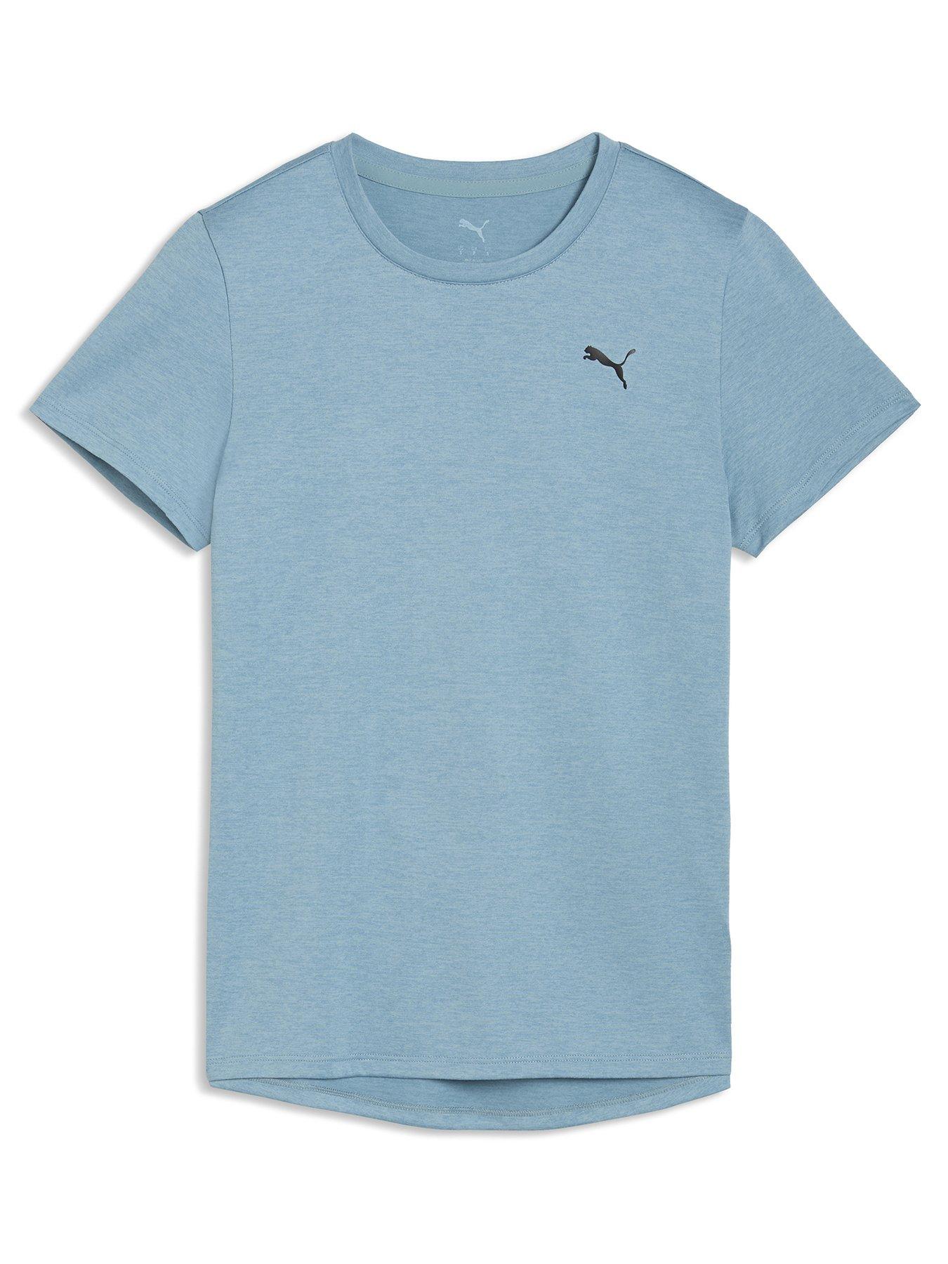 puma-womens-training-tad-essential-heather-t-shirt-bluefront