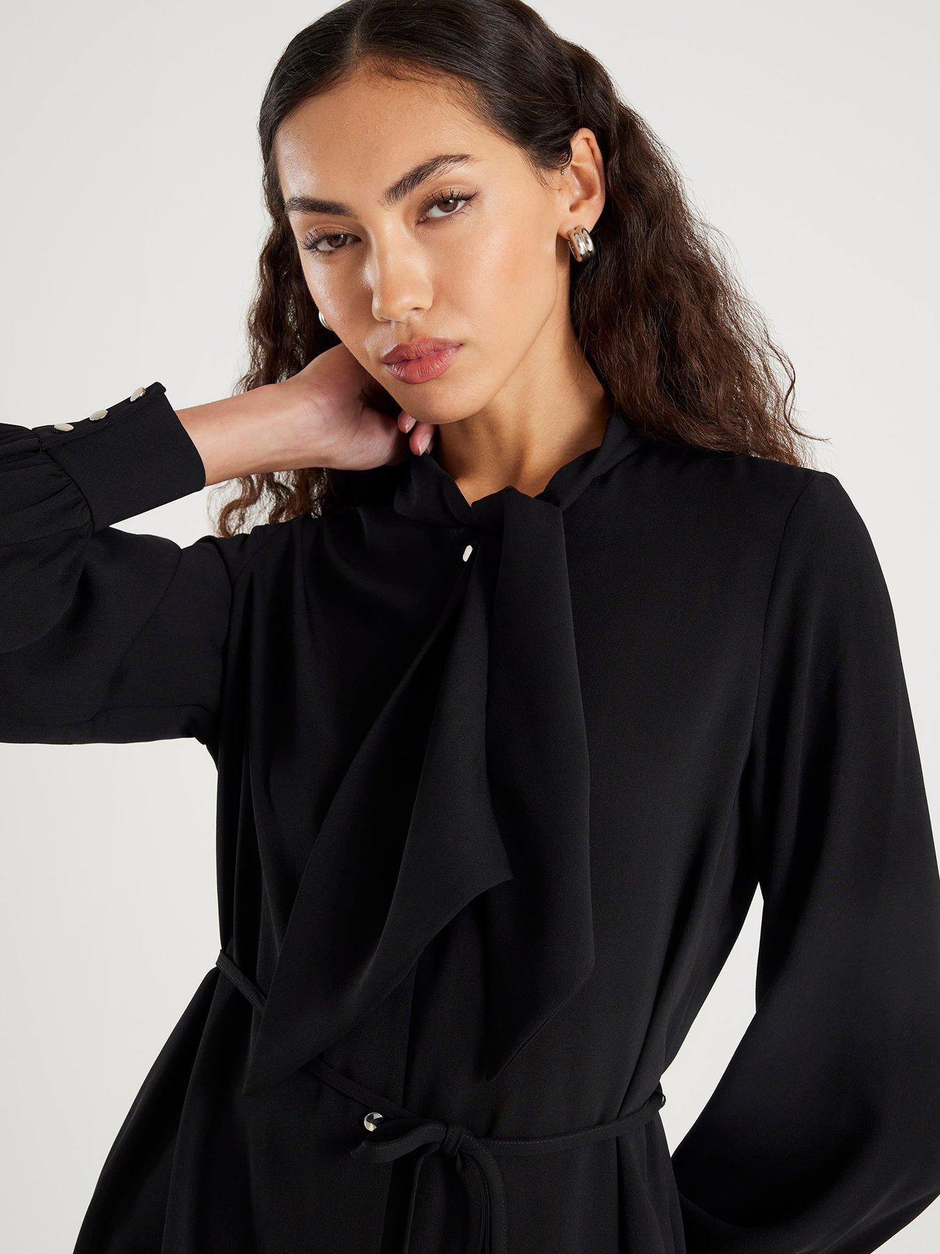 river-island-pussybow-mini-shirt-dress-blackoutfit