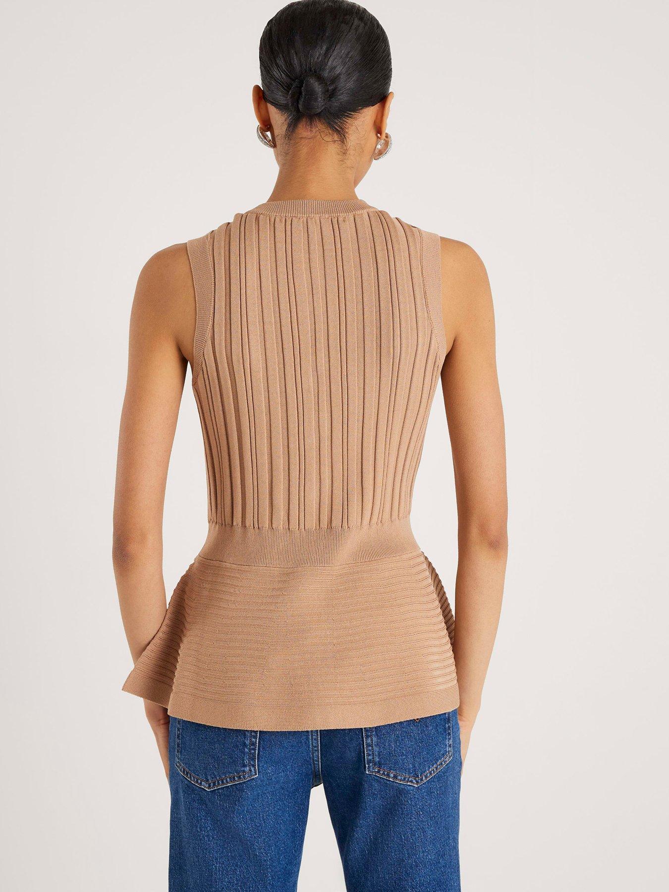 river-island-short-ribbed-peplum-top-brownstillFront