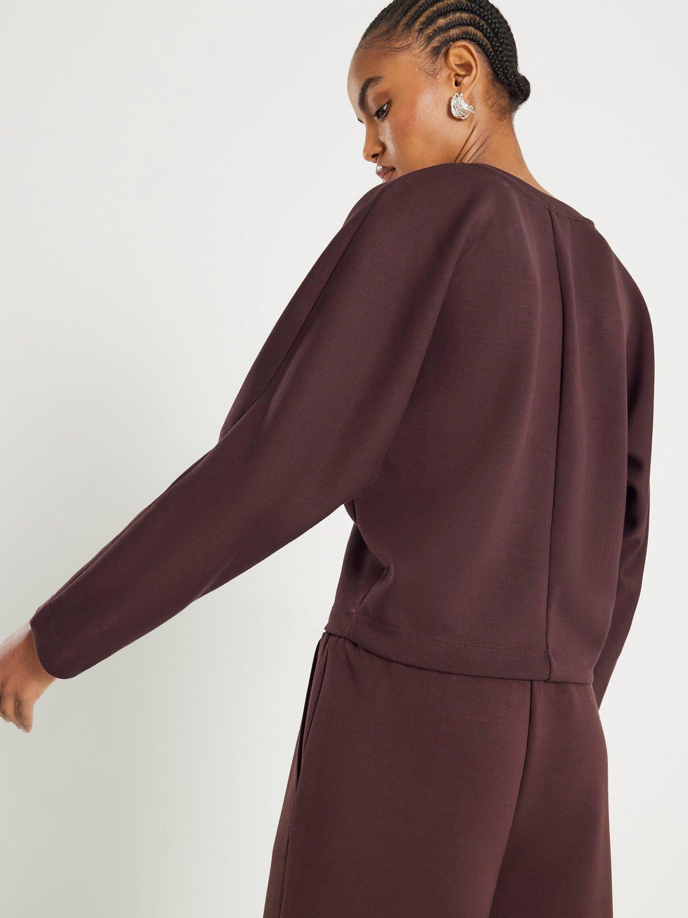 river-island-long-sleeve-premium-neo-batwing-sweat-brownstillFront