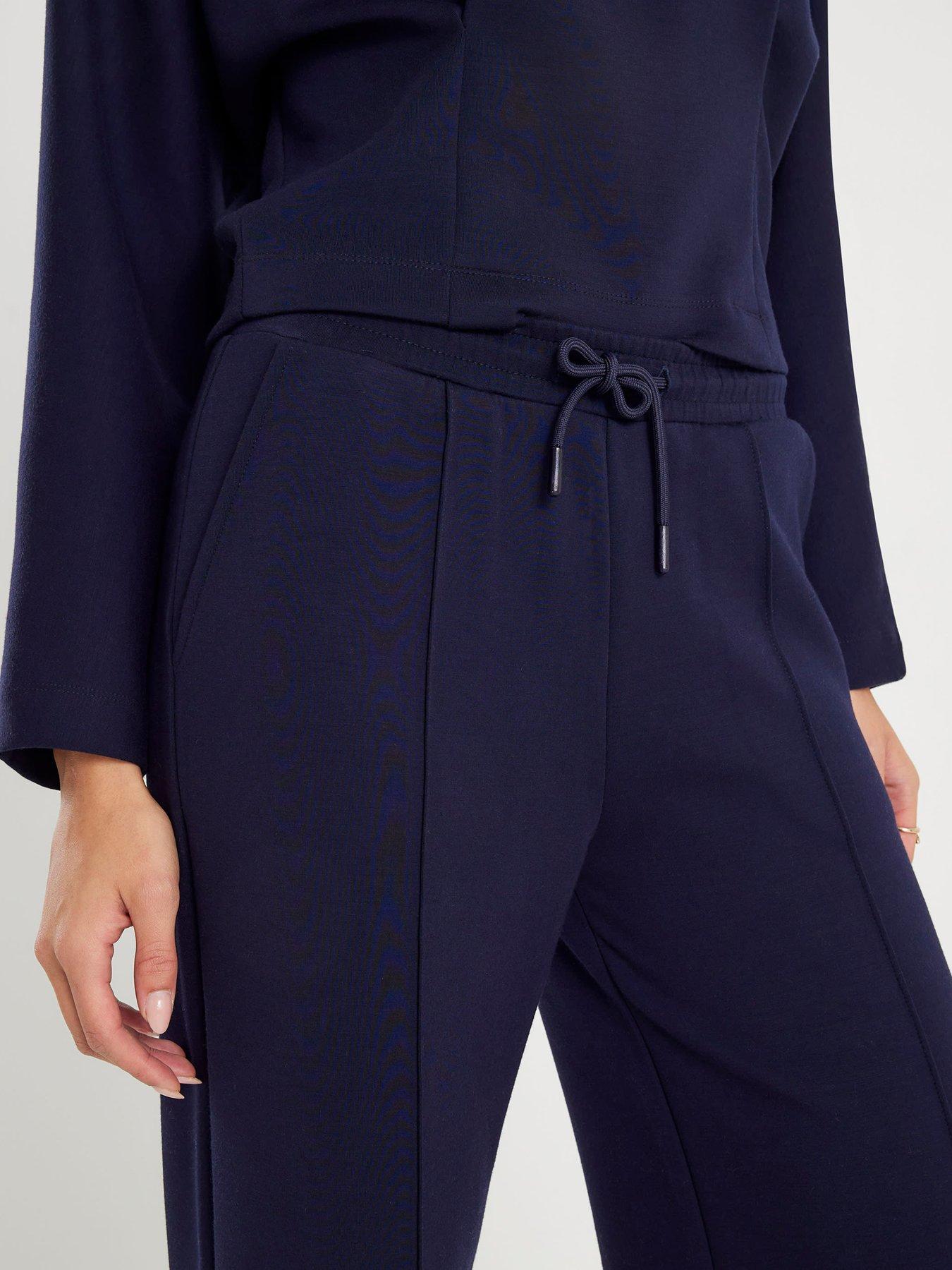 river-island-premium-neo-wide-leg-pintuck-joggers-navyoutfit