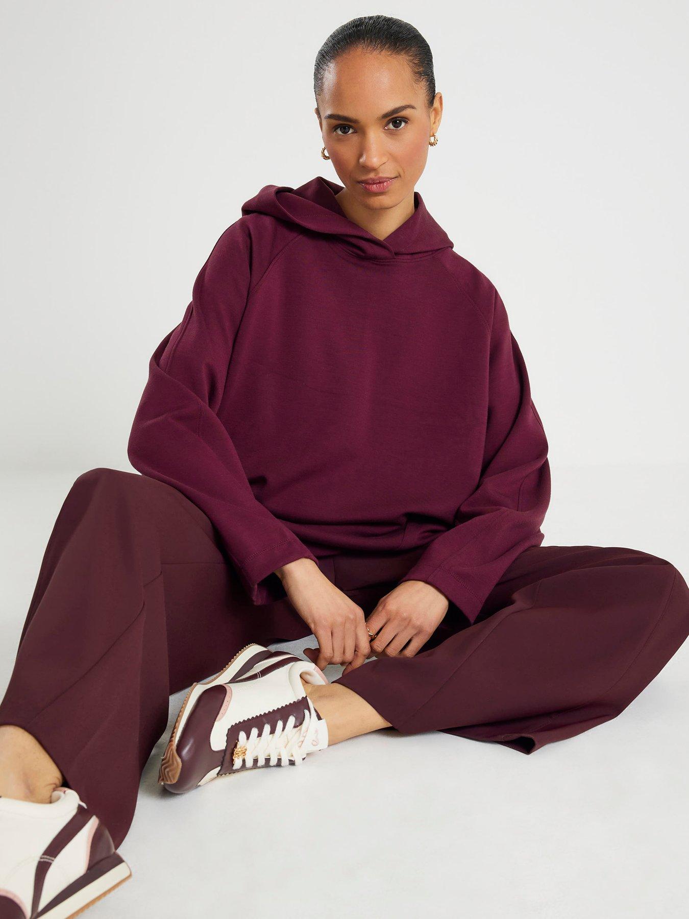 river-island-long-sleeve-premium-hoodie-redfront