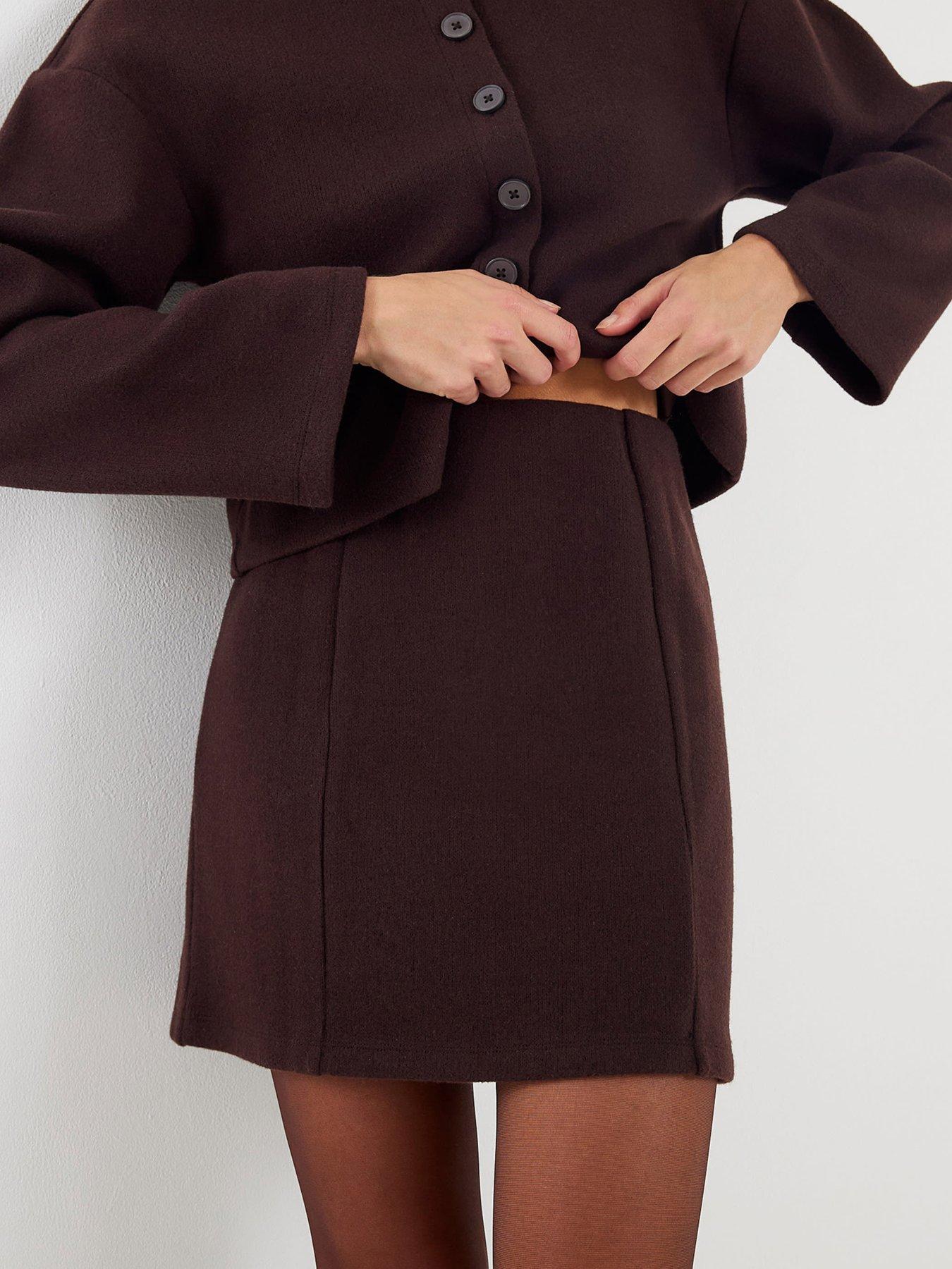 River Island Cosy Mini Skirt - Brown