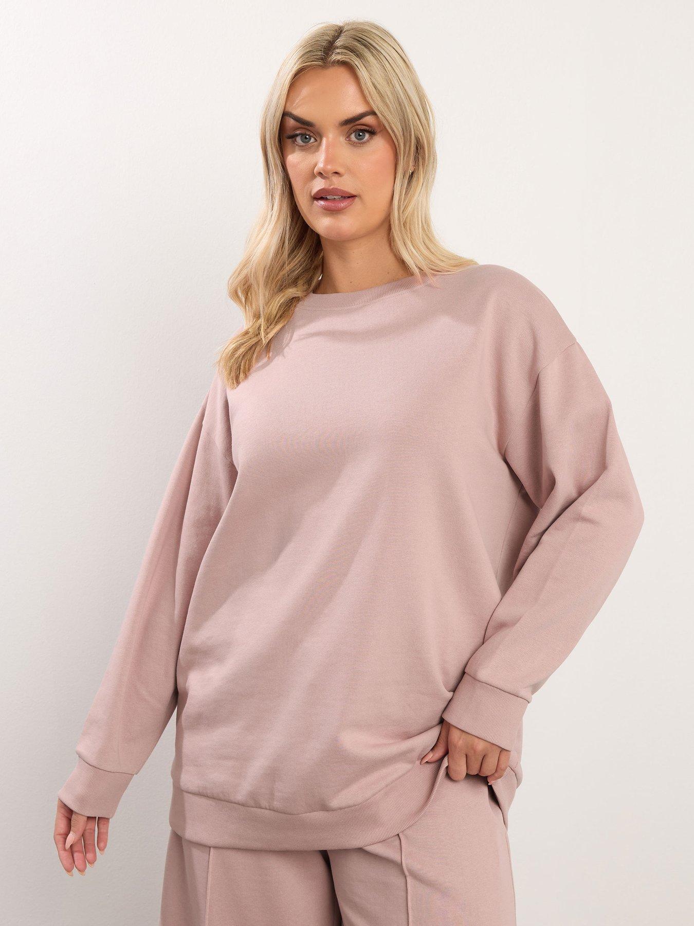 yours-curve-basic-sweatshirt-pink