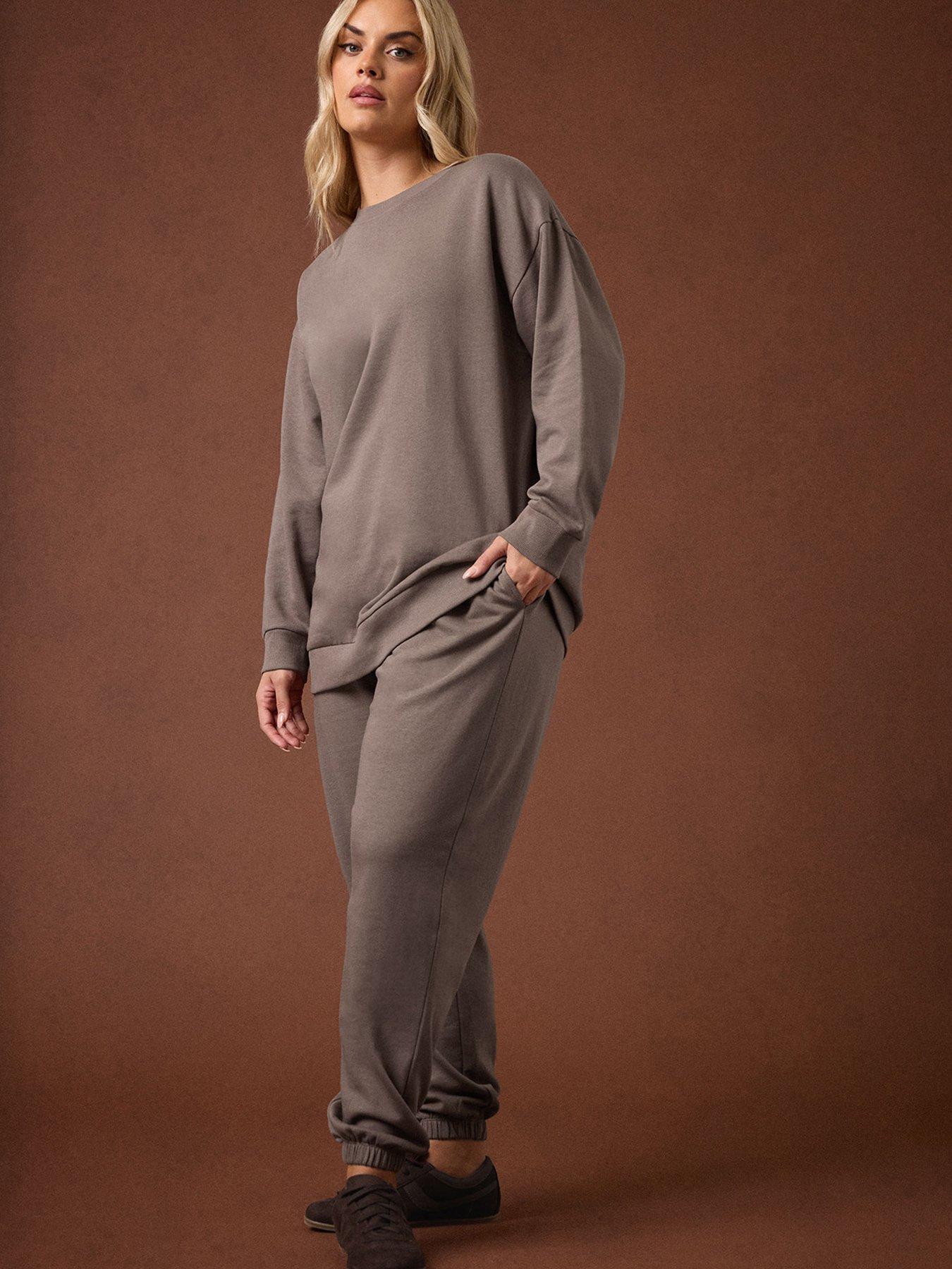Yours Curve Basic Sweatshirt - Brown