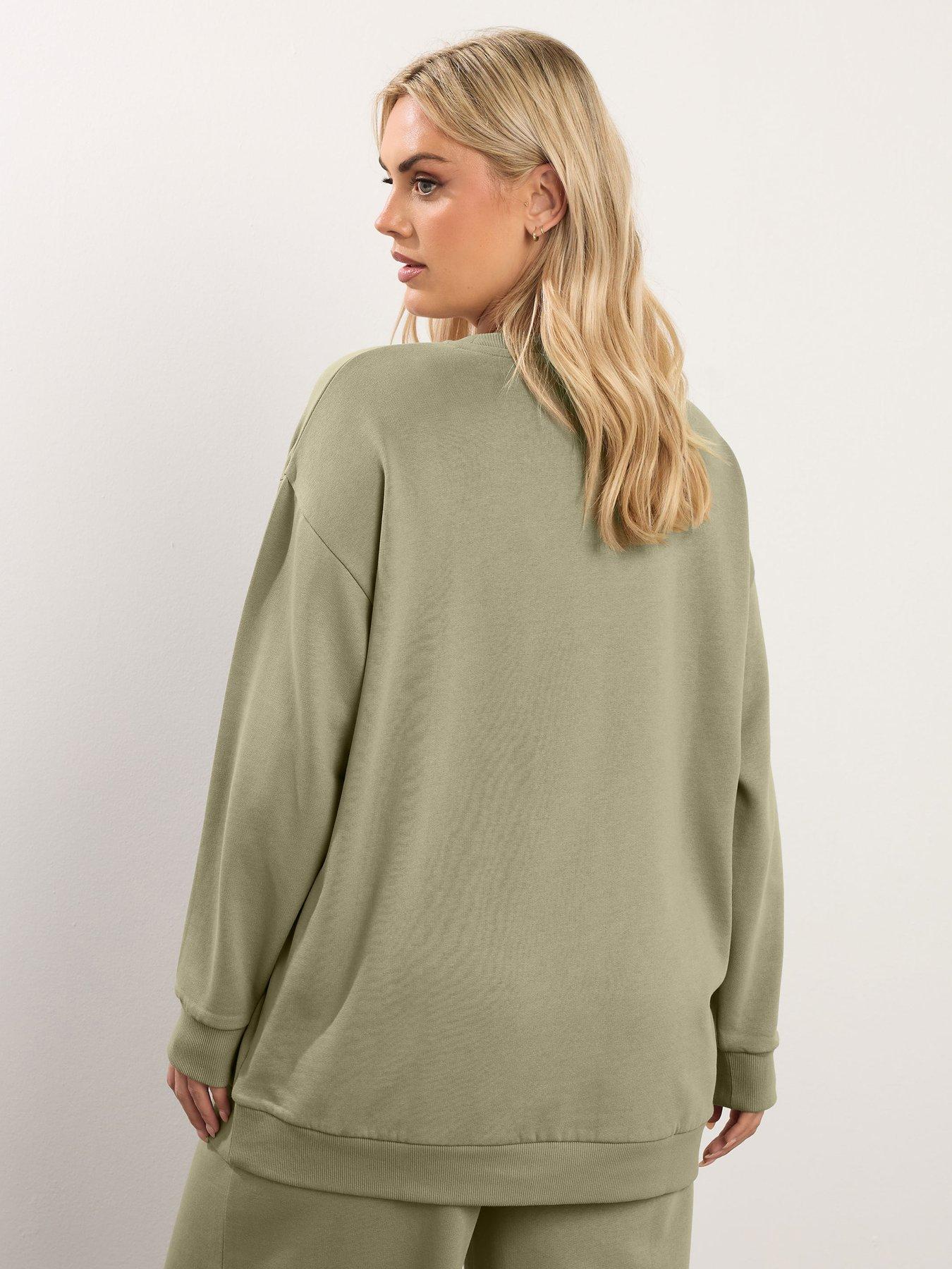 yours-curve-basic-sweatshirt-greenstillFront