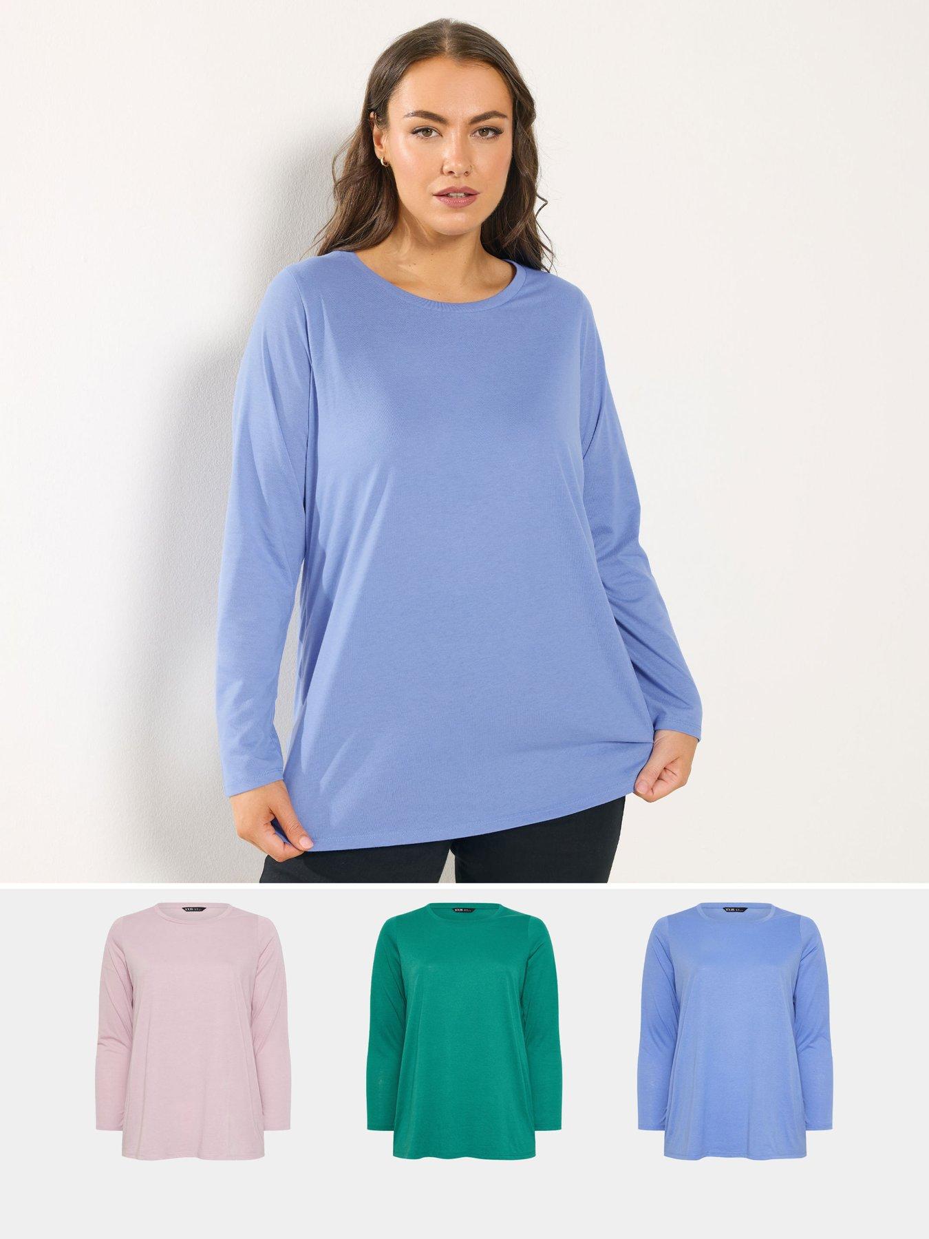 yours-curve-3-pack-long-sleeve-basic-t-shirt-multi