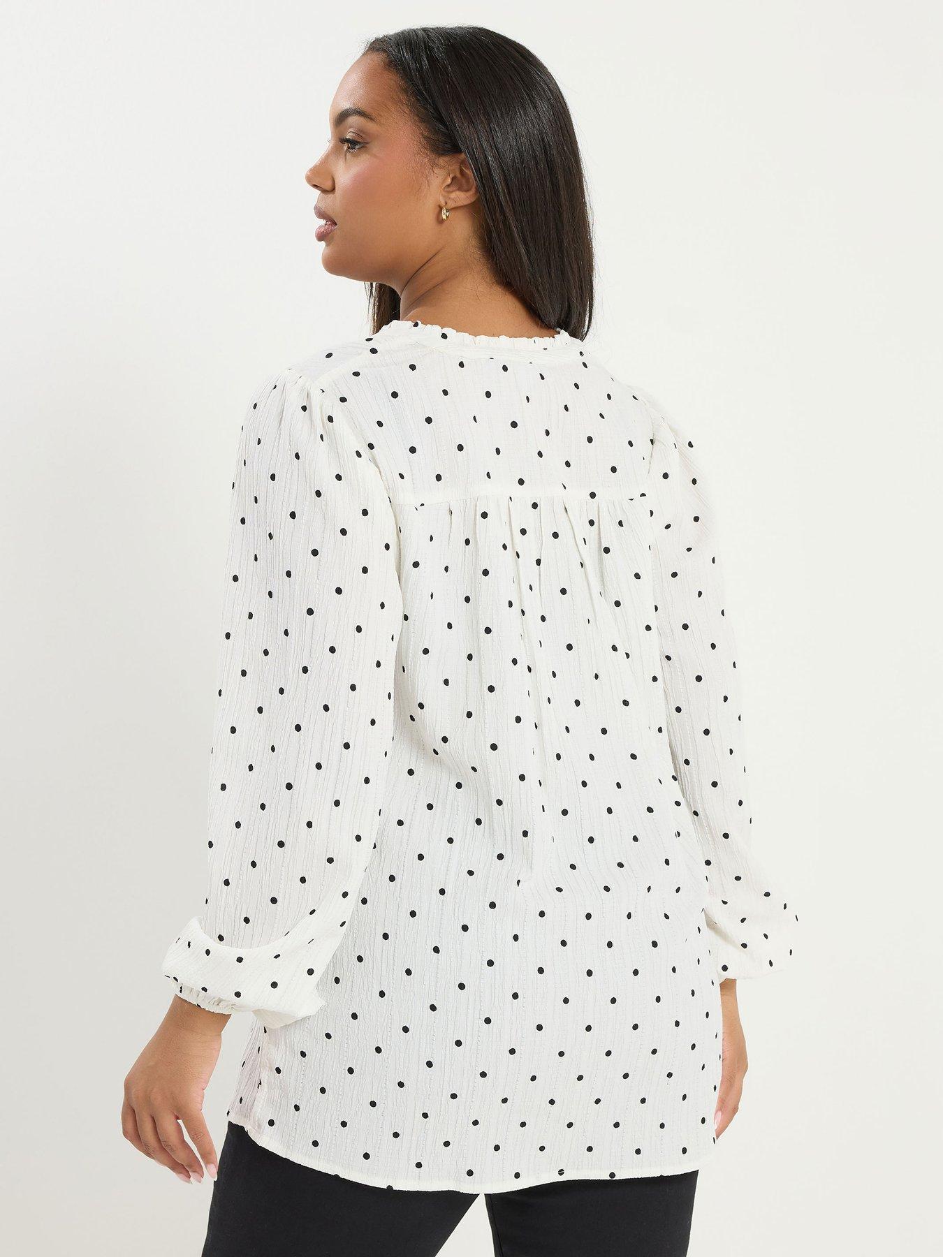 yours-curve-textured-notch-neck-blouse-whitestillFront