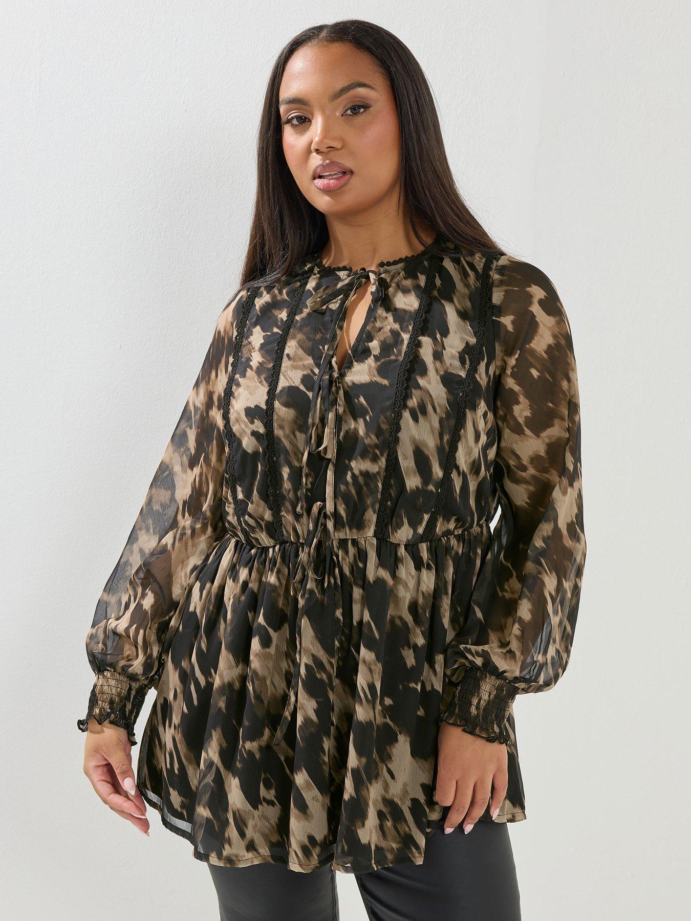 yours-curve-crochet-tape-tie-front-blouse-black