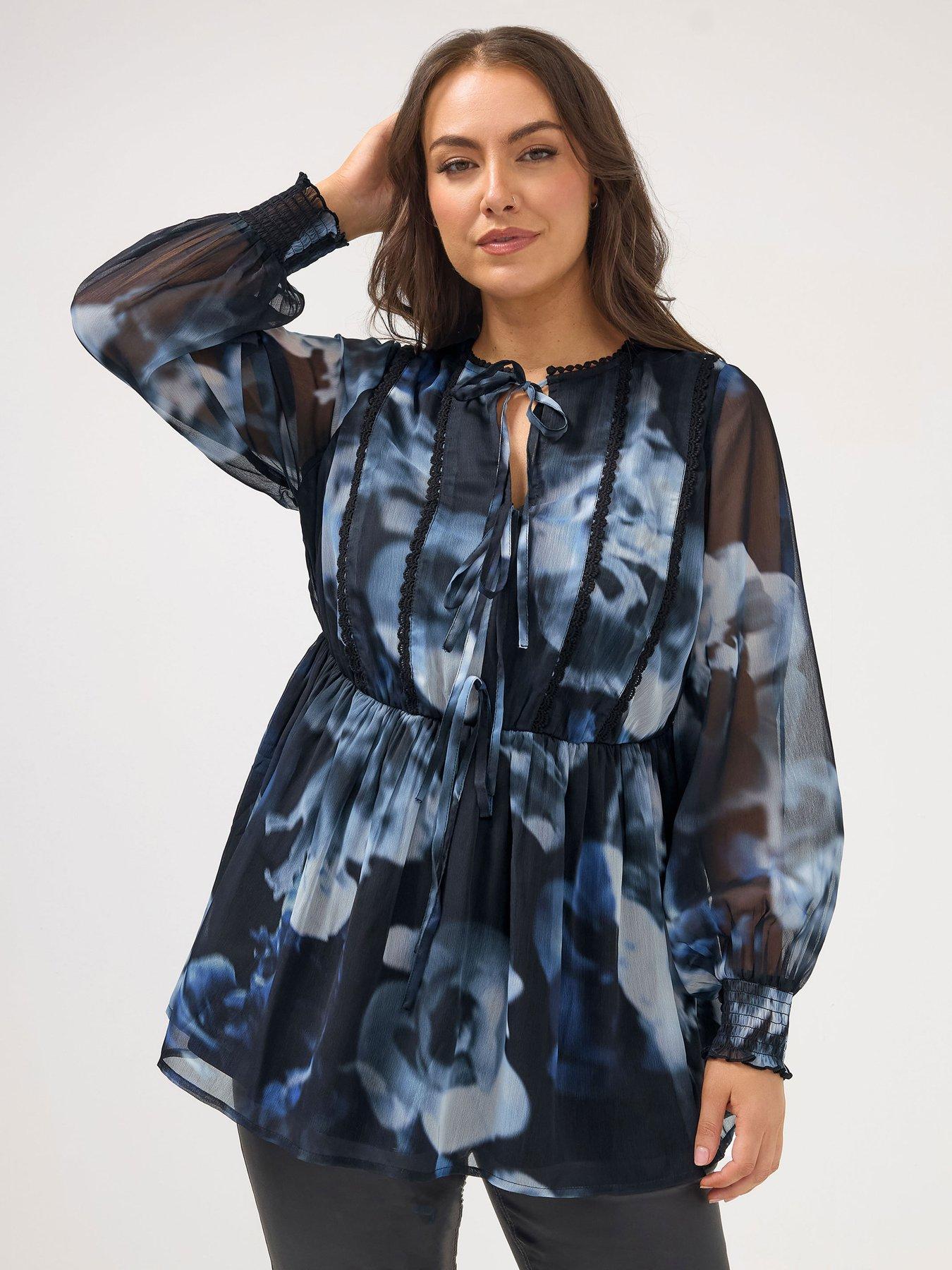 yours-curve-crochet-tape-tie-front-blouse-blackfront