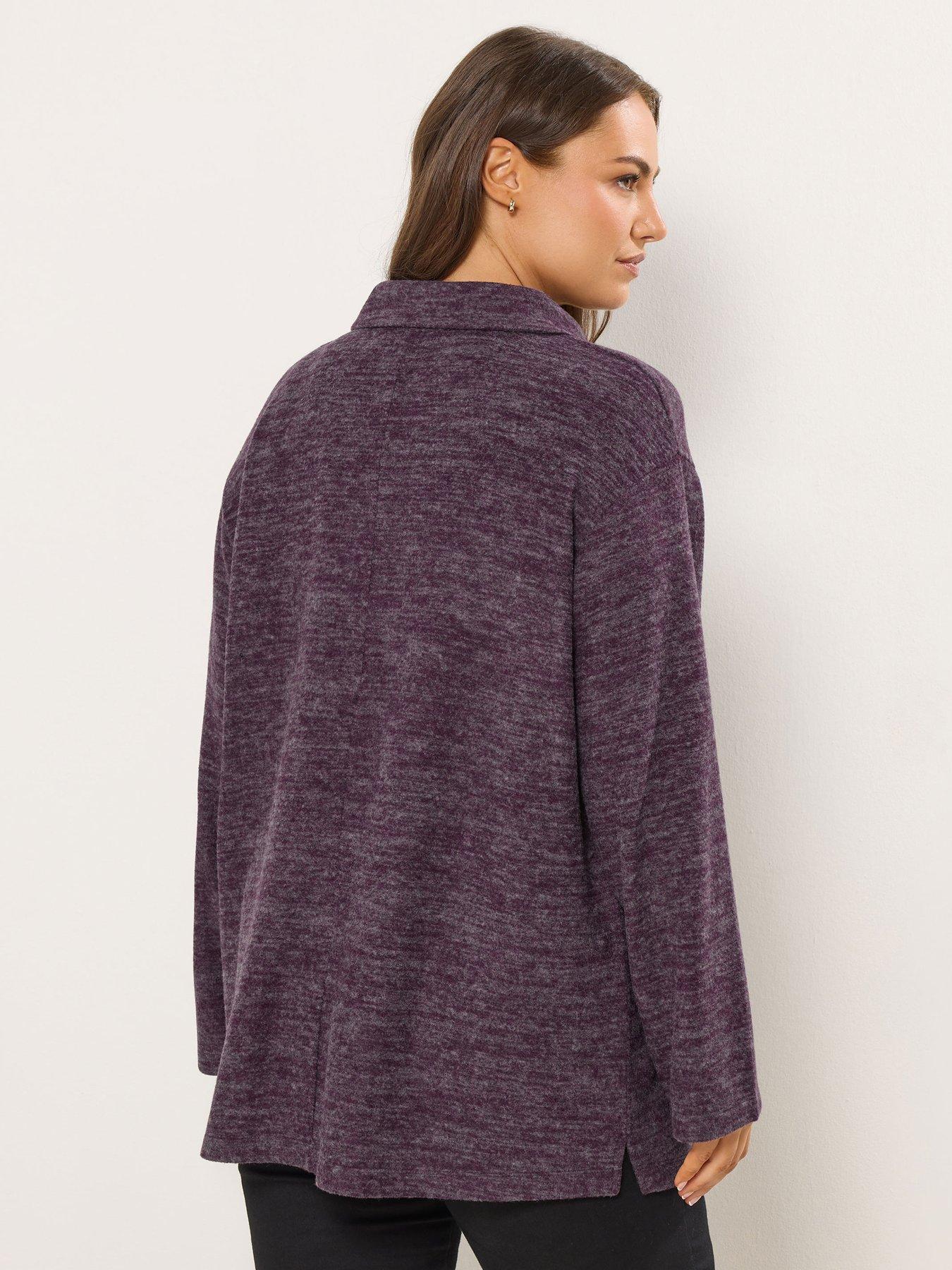 Image 2 of 4 of Yours Curve Collared Jumper - Purple
