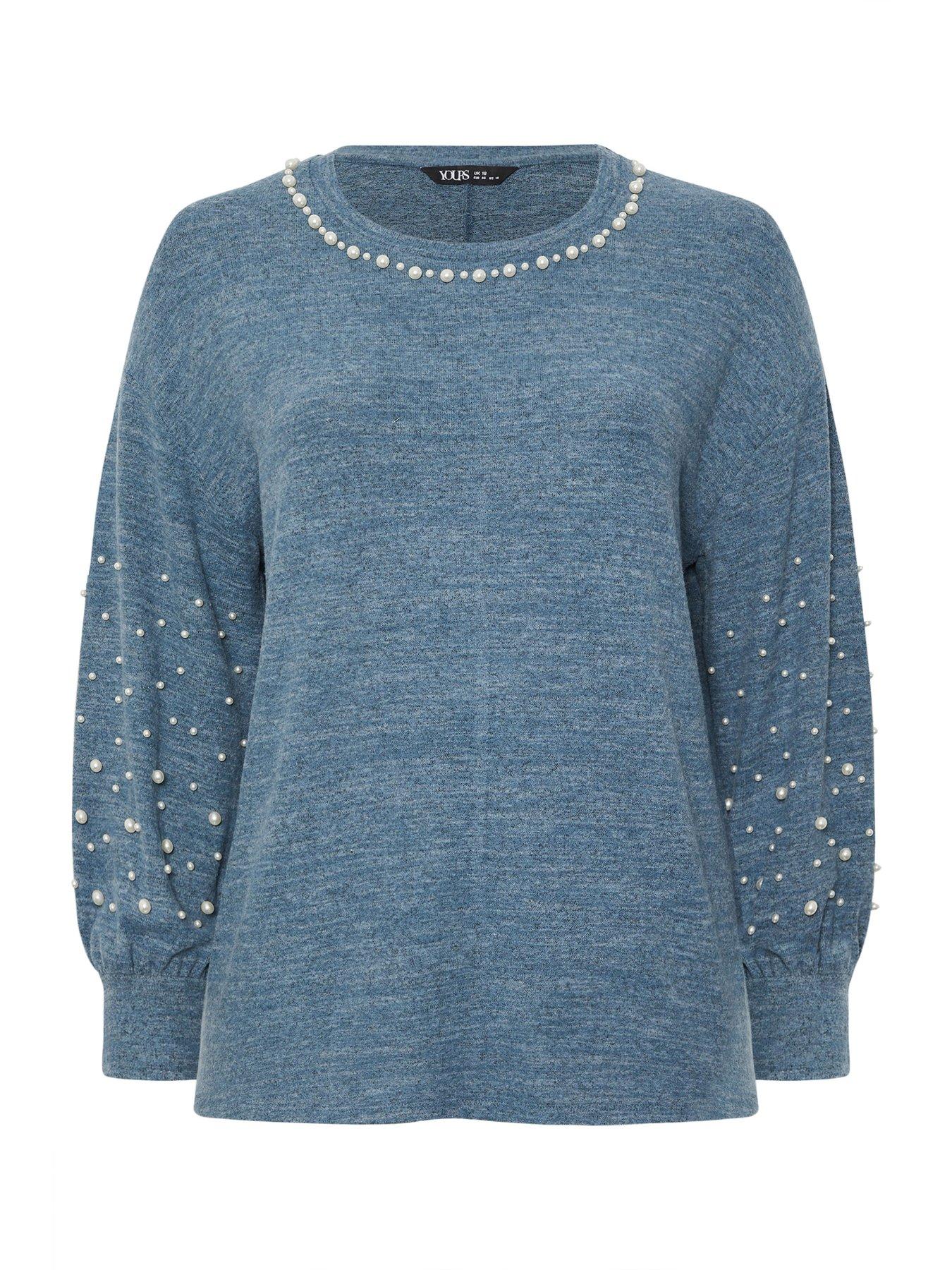 yours-curve-pearl-detail-jumper-bluedetail