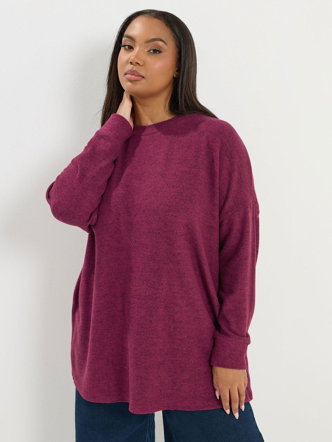 yours-curve-basic-long-sleeve-t-shirt-pink