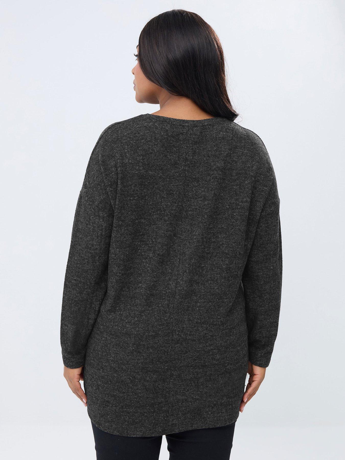 Image 2 of 5 of Yours Curve Leopard Pocket Jumper