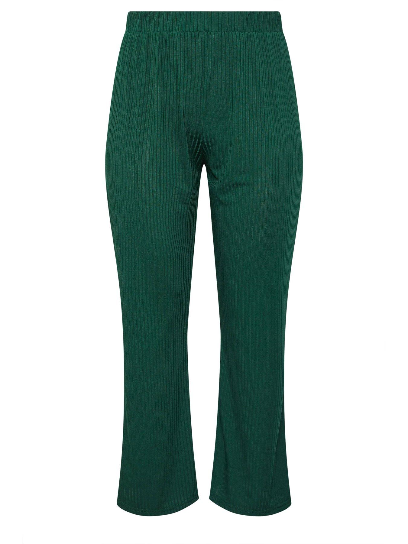 Image 5 of 5 of Yours Curve Rib Wide Leg Trousers