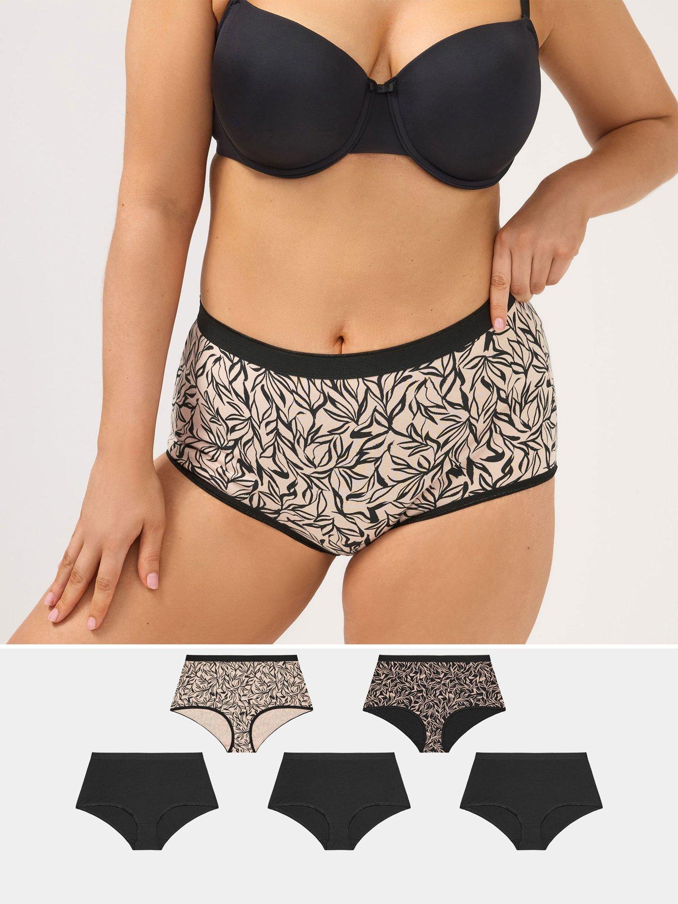 Yours Curve 5 Pack Full Brief - Black