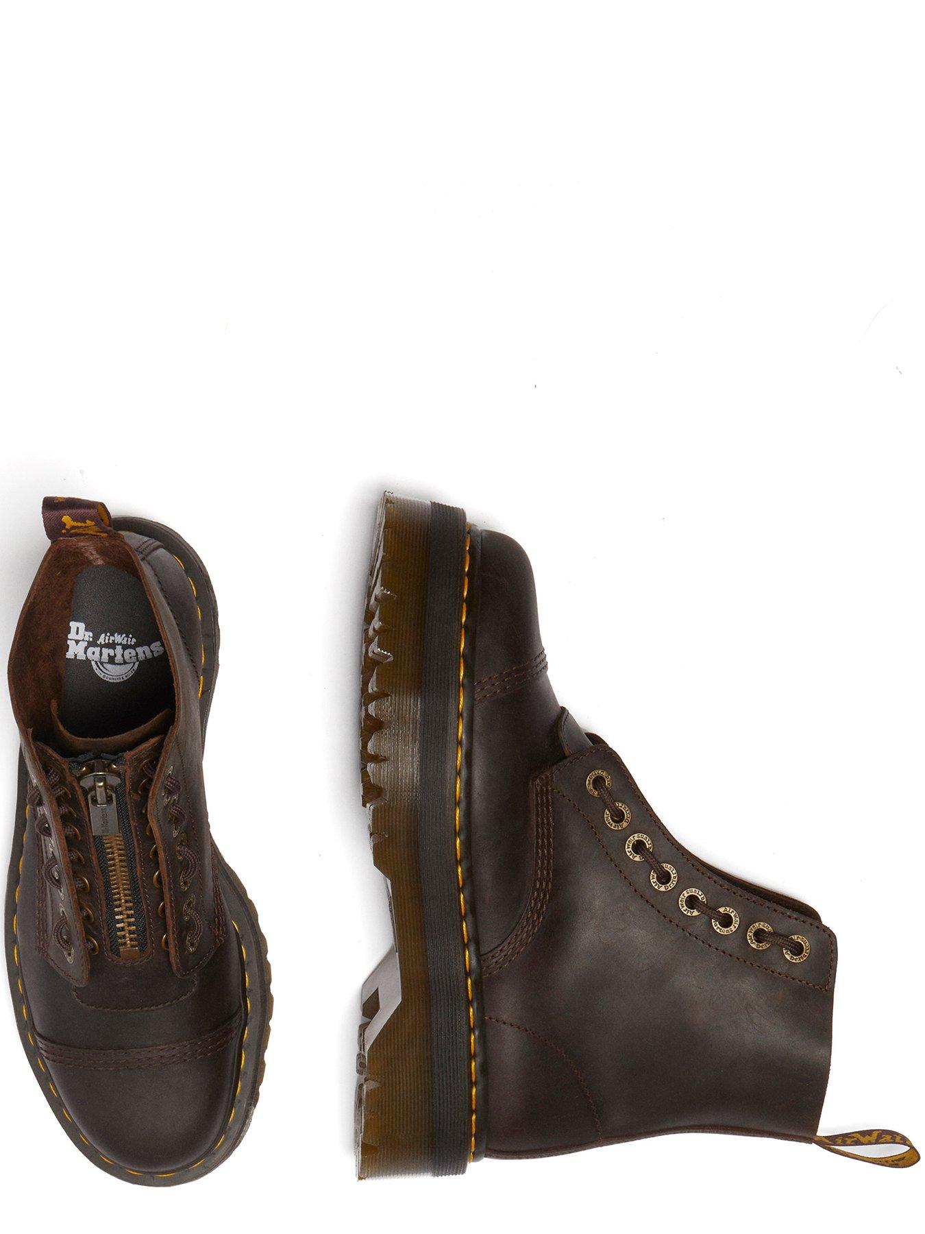 Image 5 of 6 of Dr Martens Sinclair Crazy Horse Leather Platform Boots&nbsp;- Dark Brown