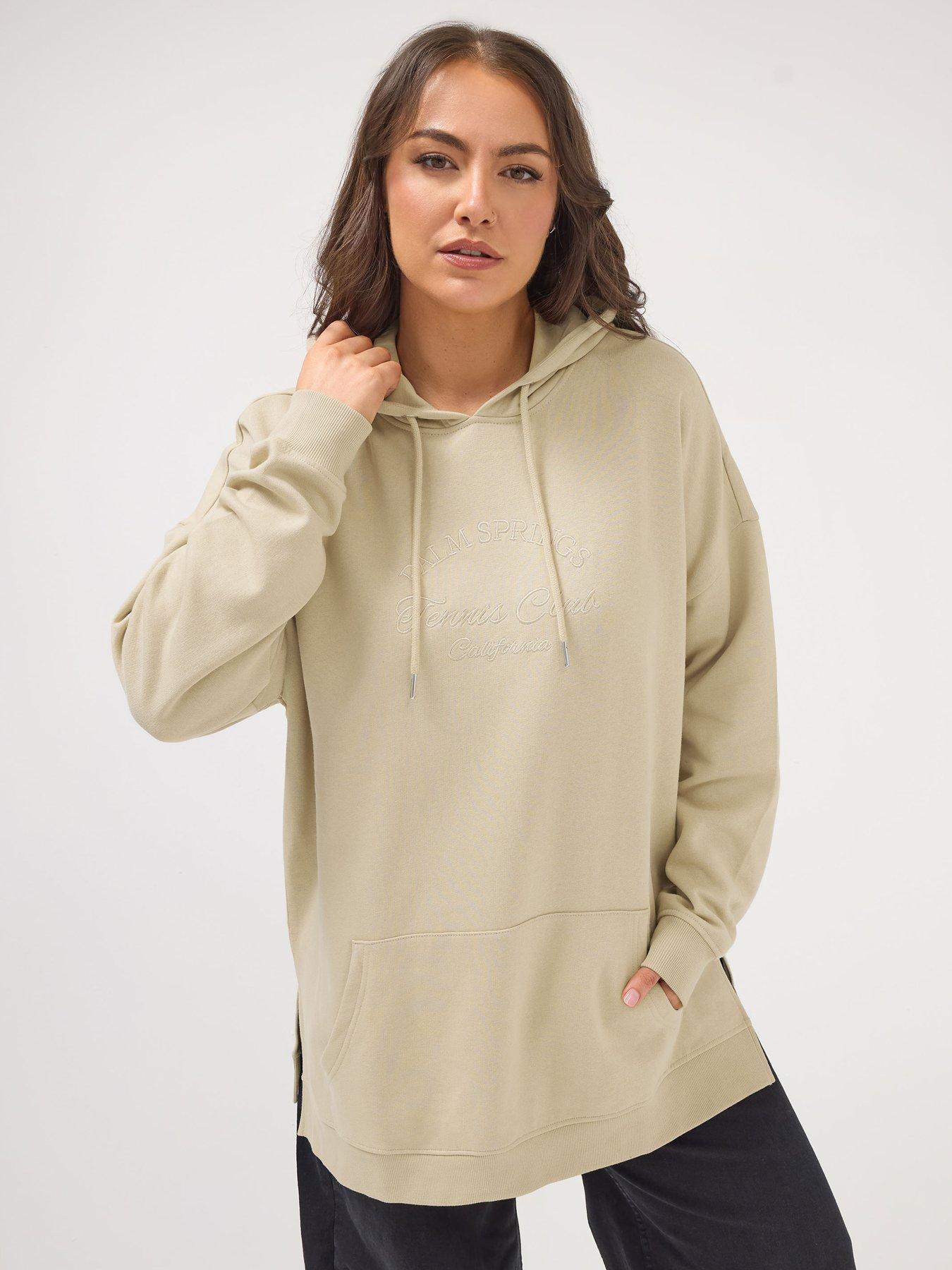 Yours Curve Pull Over Hoodie - Nude