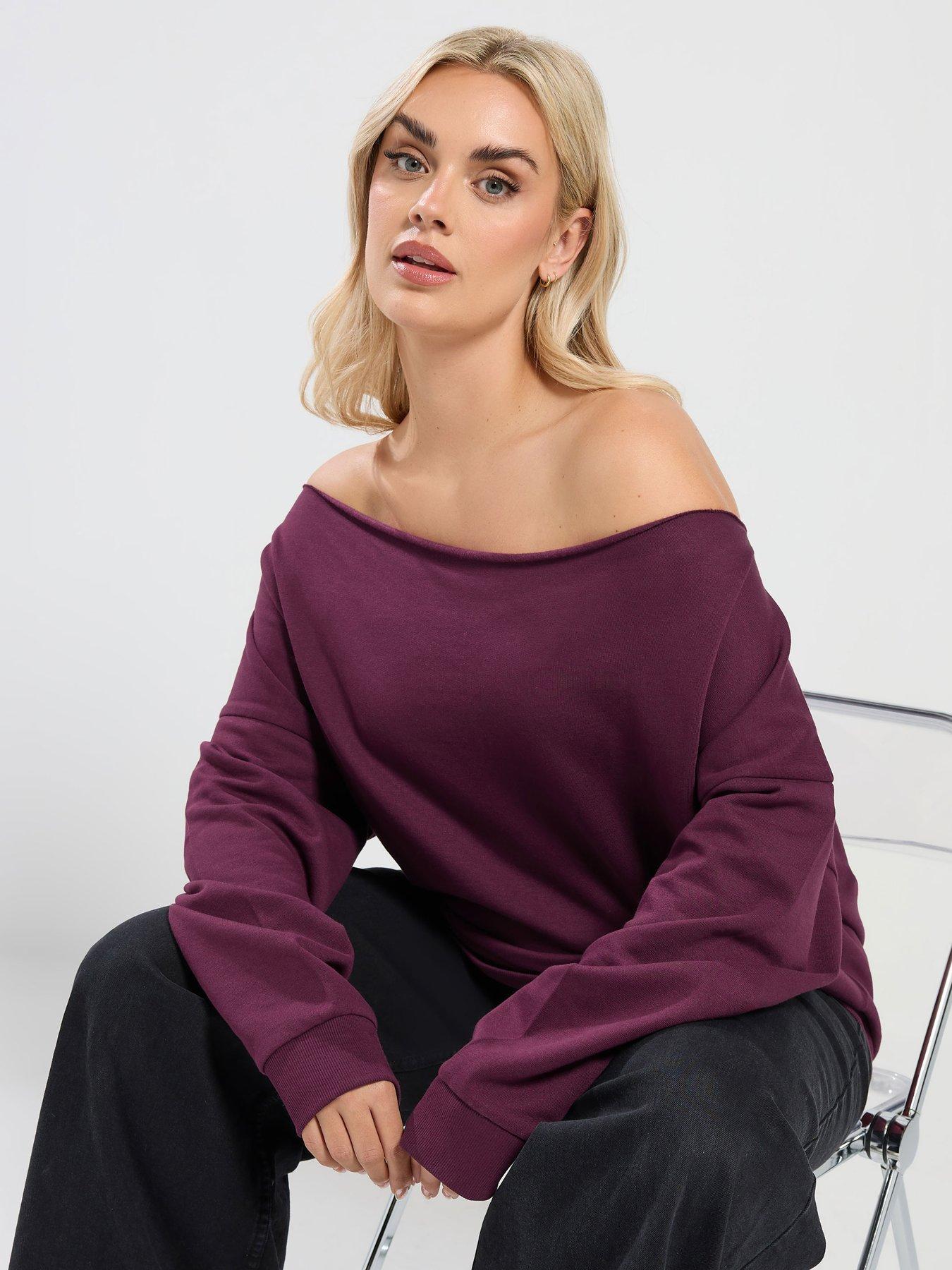 yours-curve-off-the-shoulder-sweatshirt-redfront