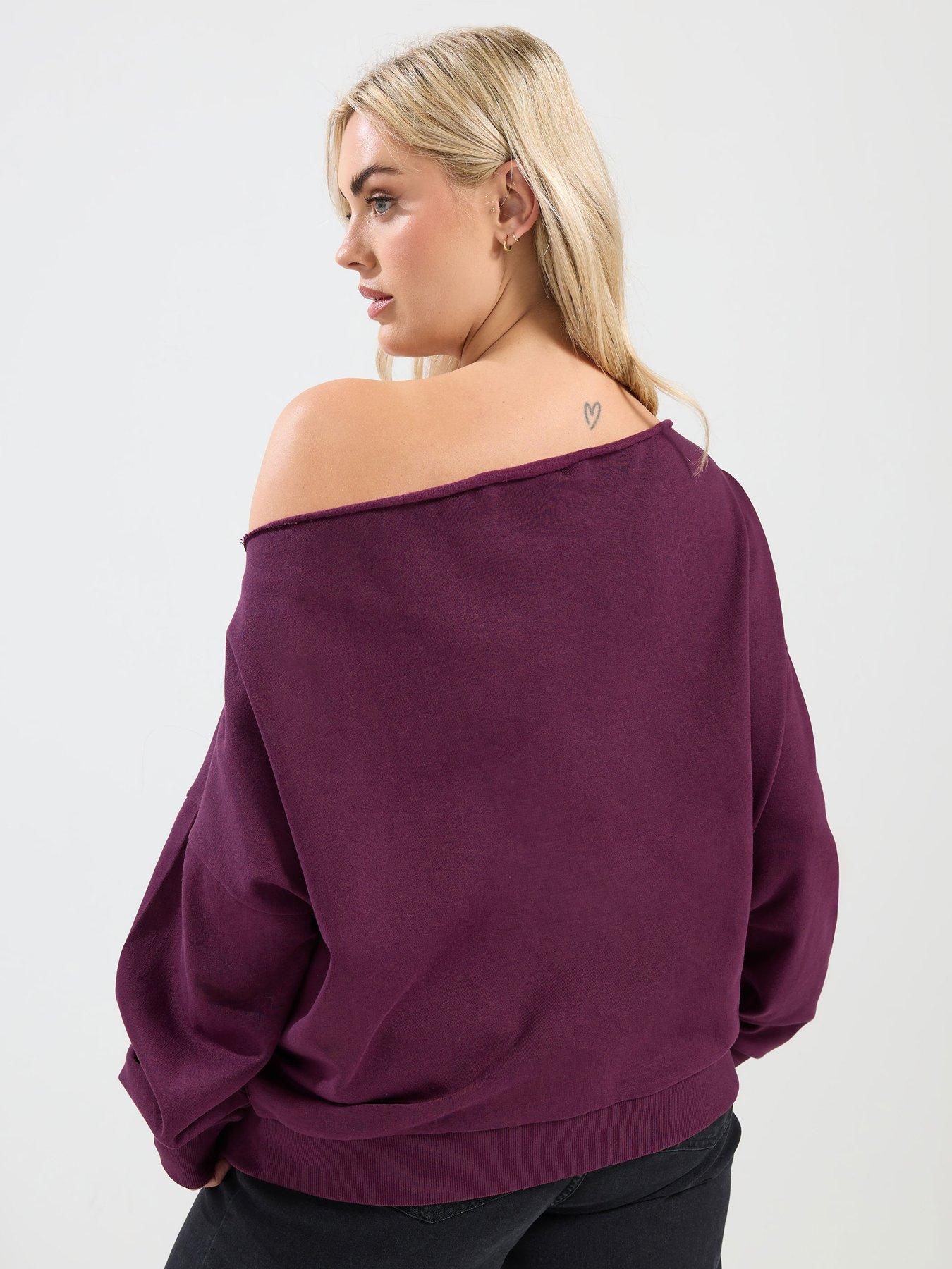 yours-curve-off-the-shoulder-sweatshirt-redstillFront