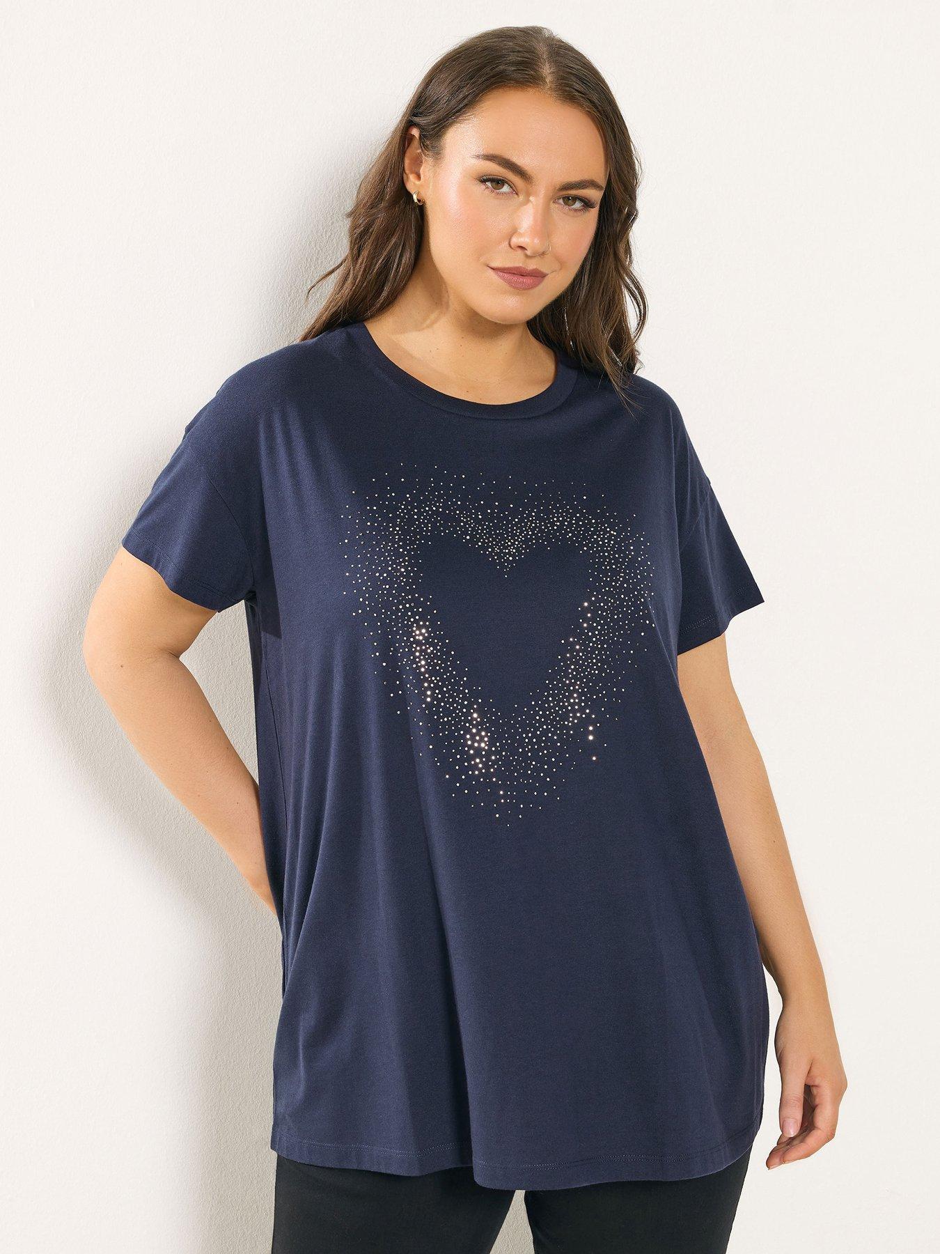 yours-curve-studded-heart-t-shirt-bluefront