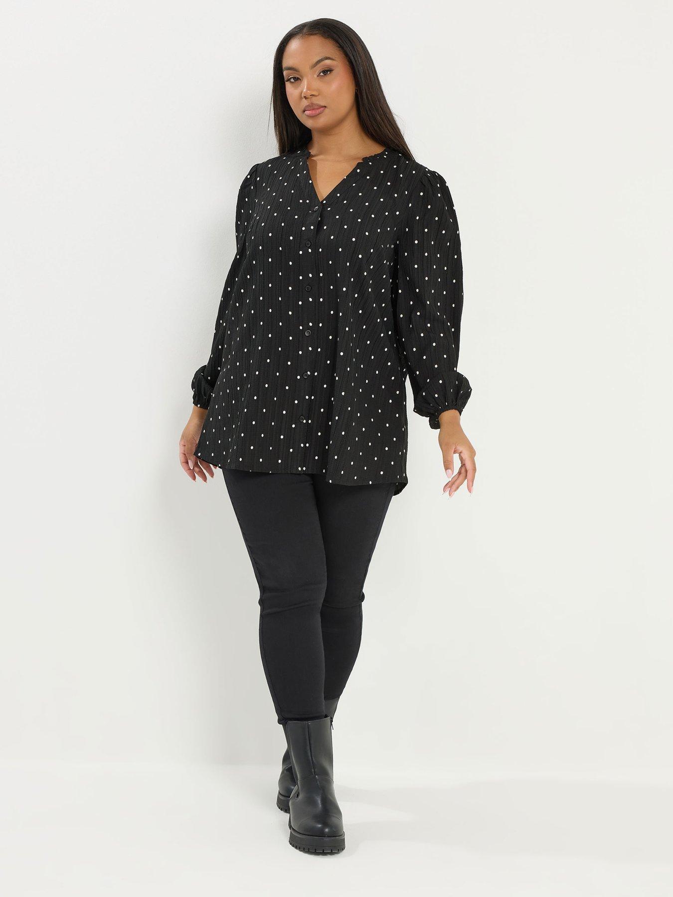 yours-curve-textured-notch-neck-blouse-blackback