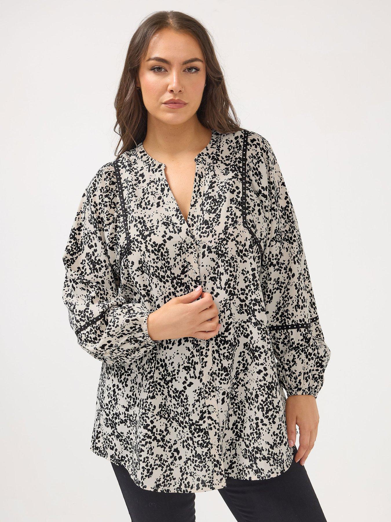 Yours Curve Stud Embellished Blouse - Natural