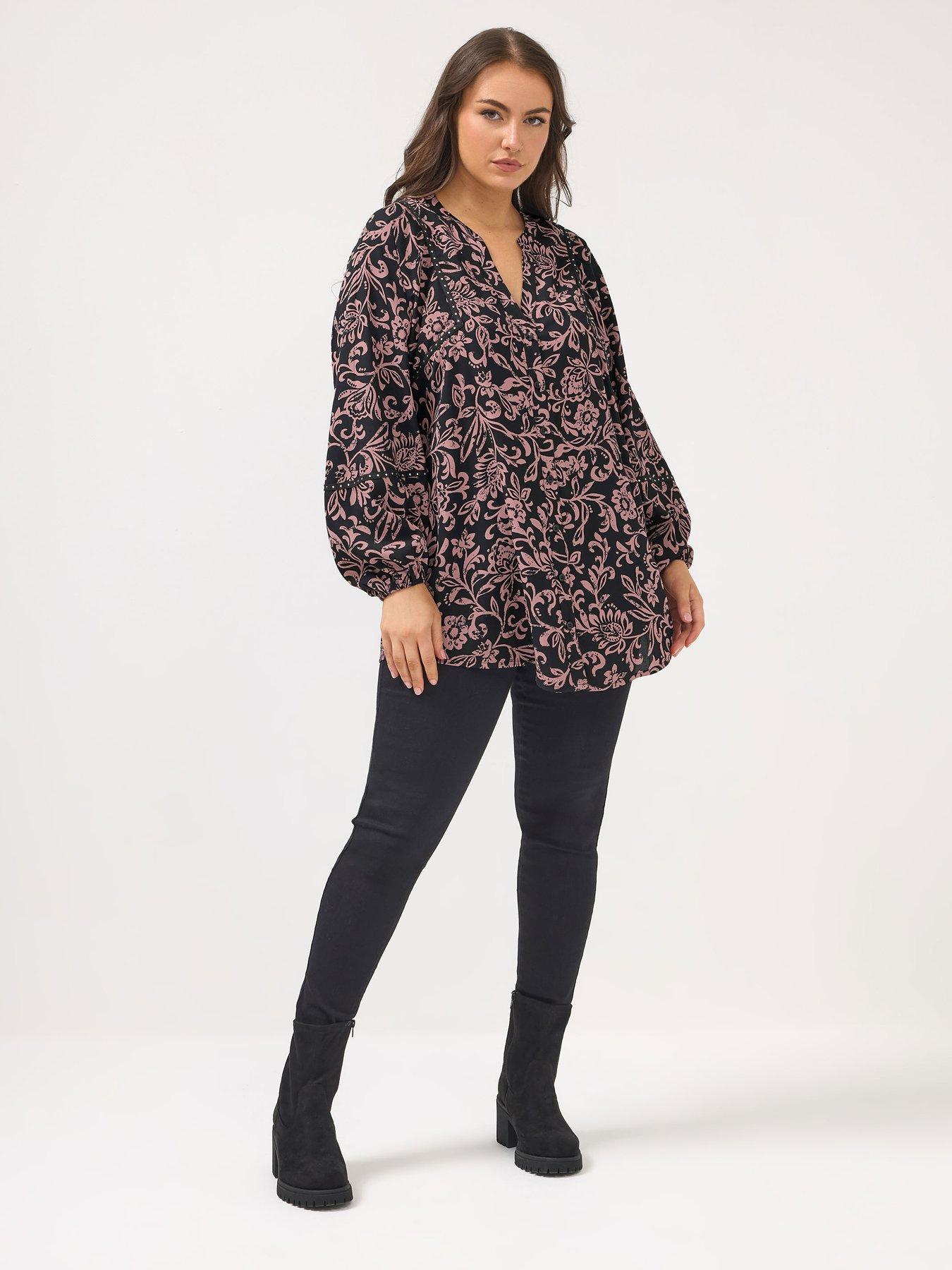 yours-curve-stud-embellished-blouse-blackback