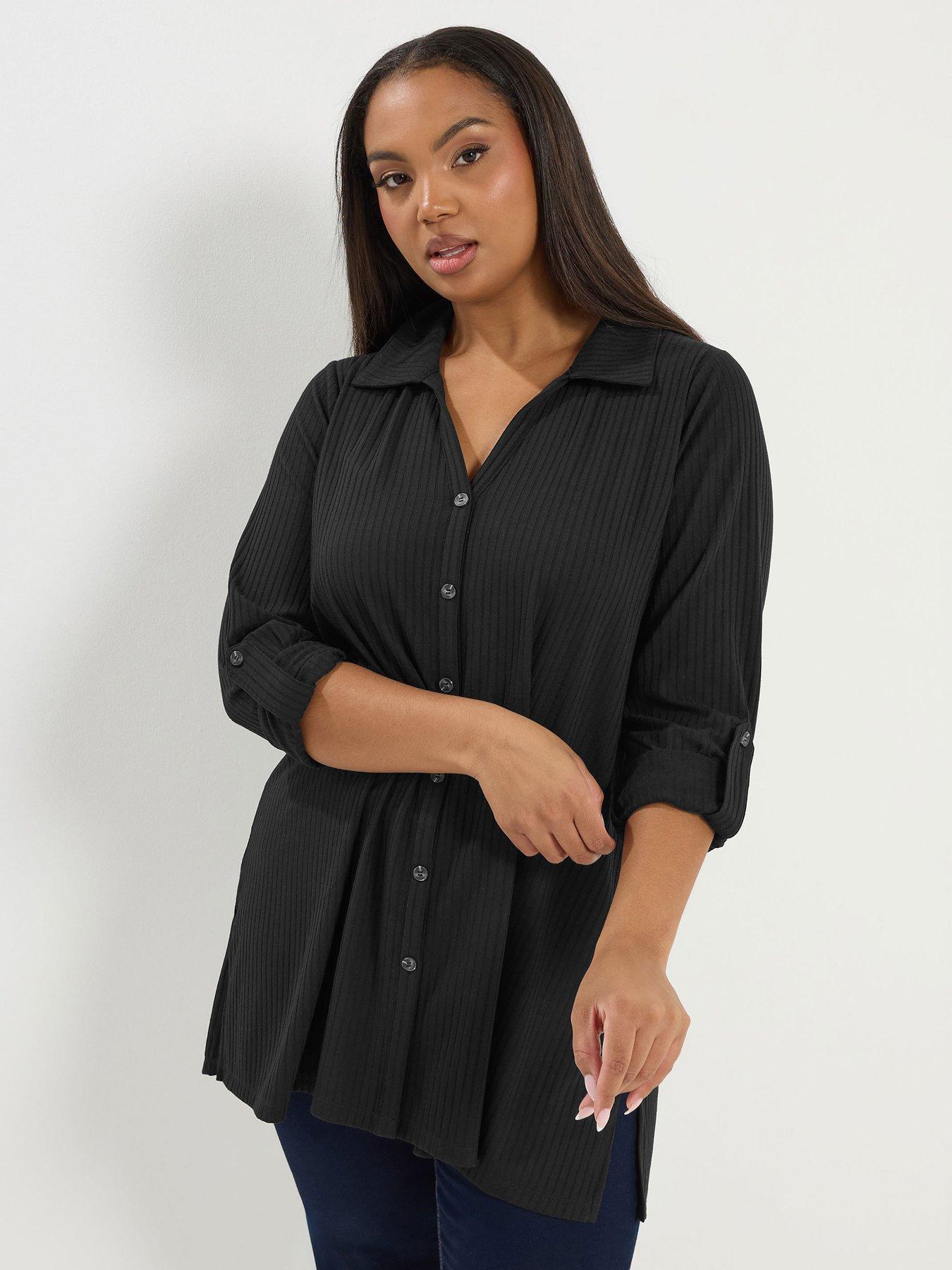 yours-curve-button-through-ribbed-top-black