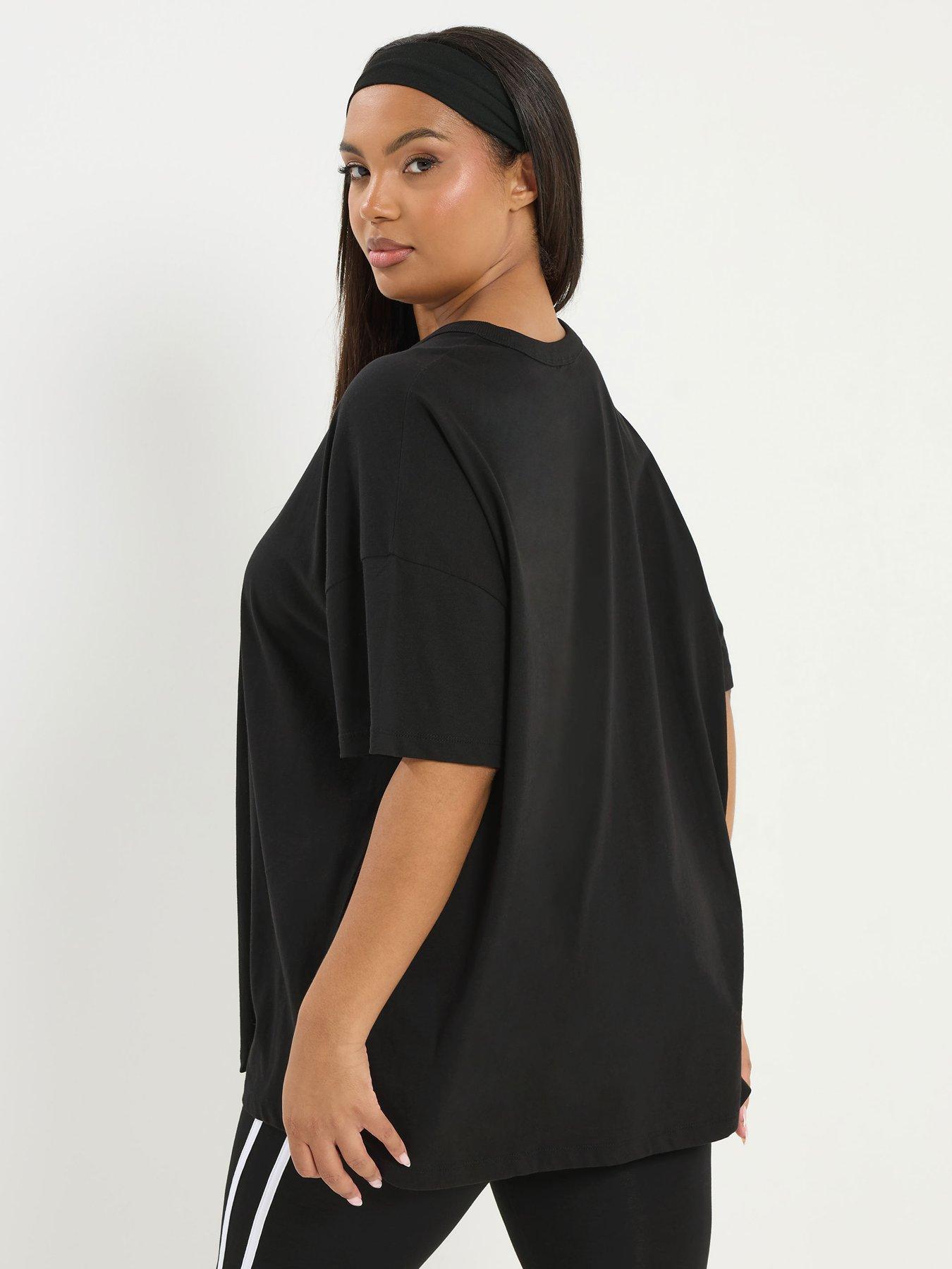 Image 2 of 4 of Yours Curve Feel Good Active T-Shirt - Black