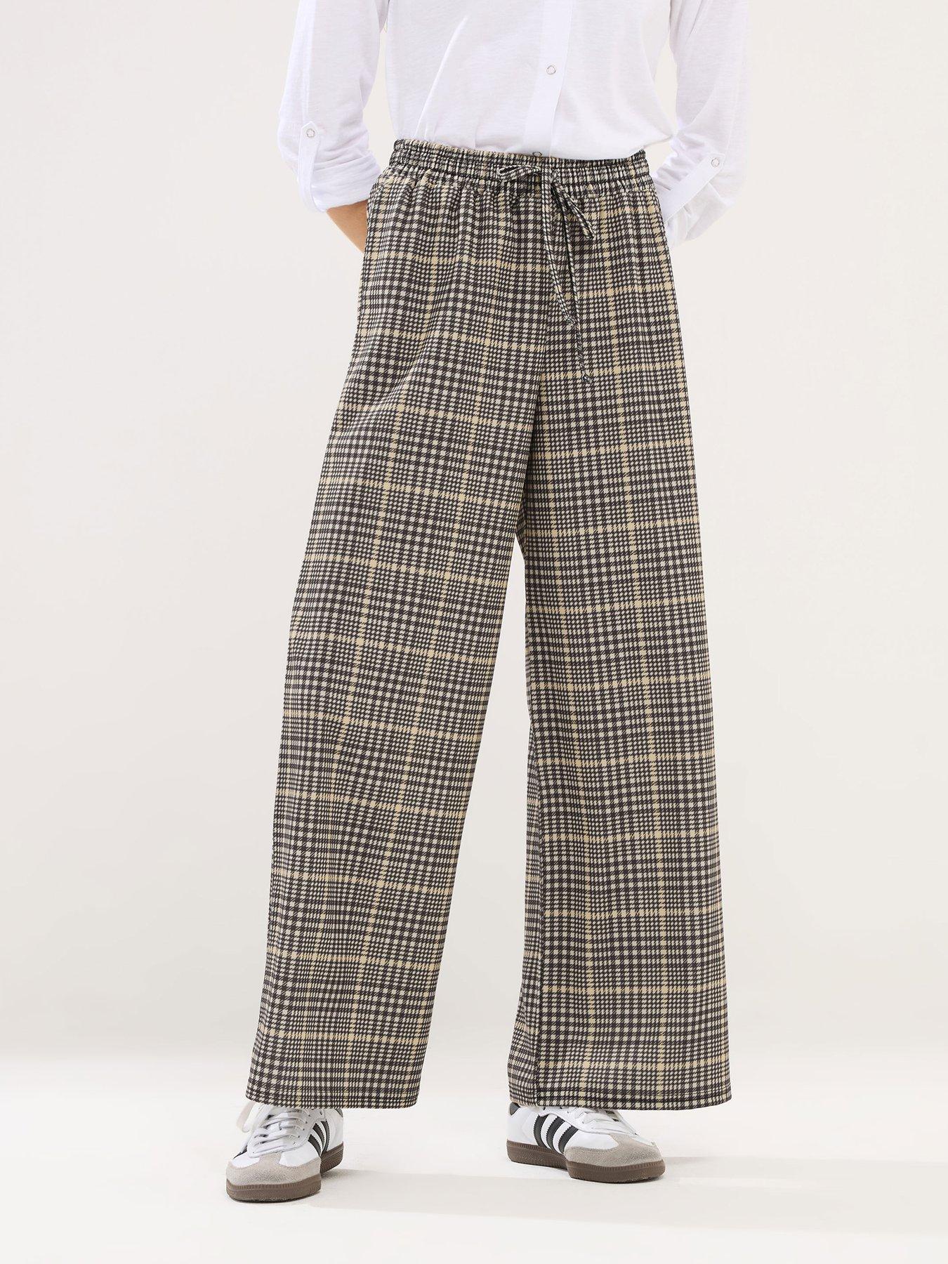 pixiegirl-petite-check-scuba-wide-leg-trouser-brown