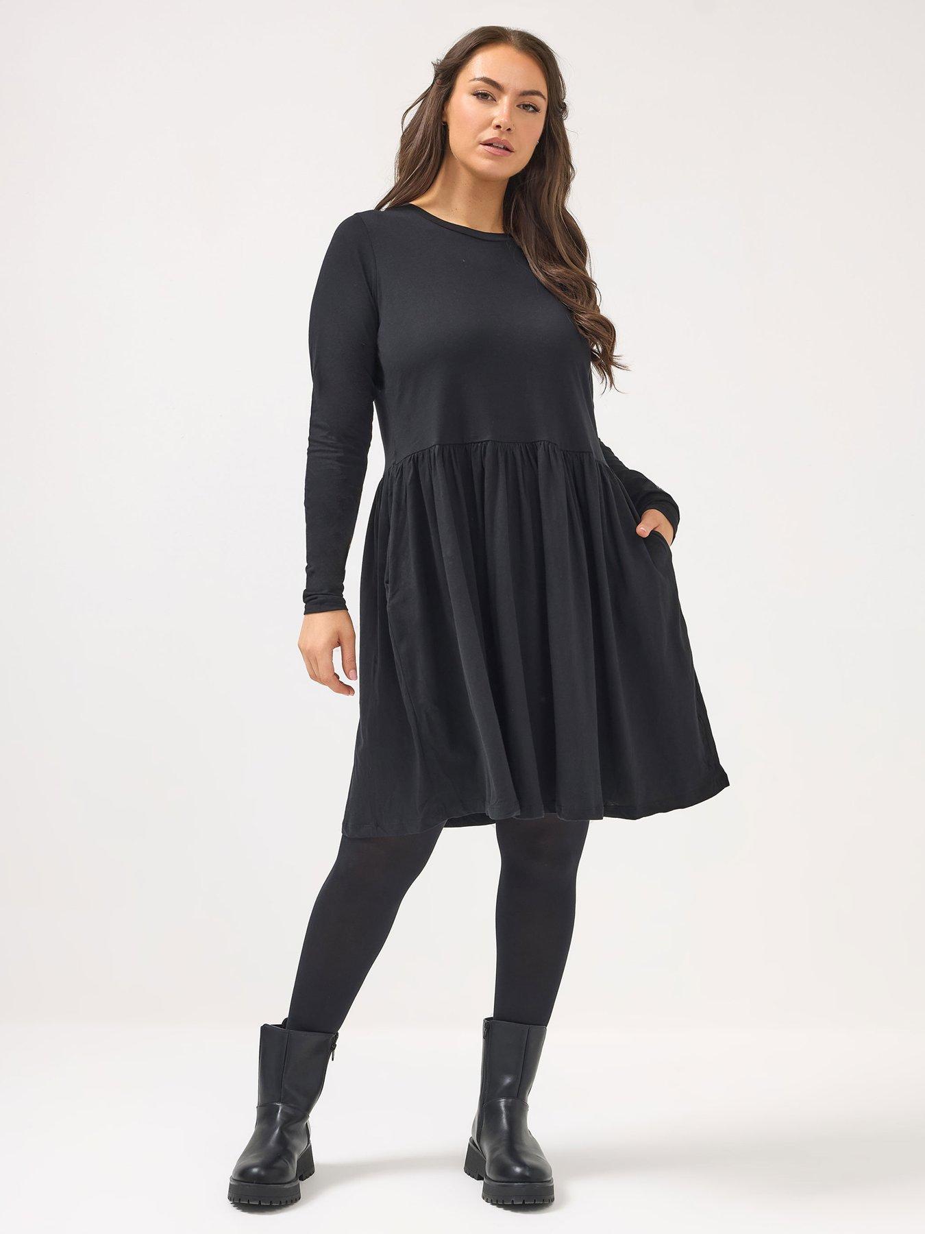 yours-curve-peplum-dress-blackback