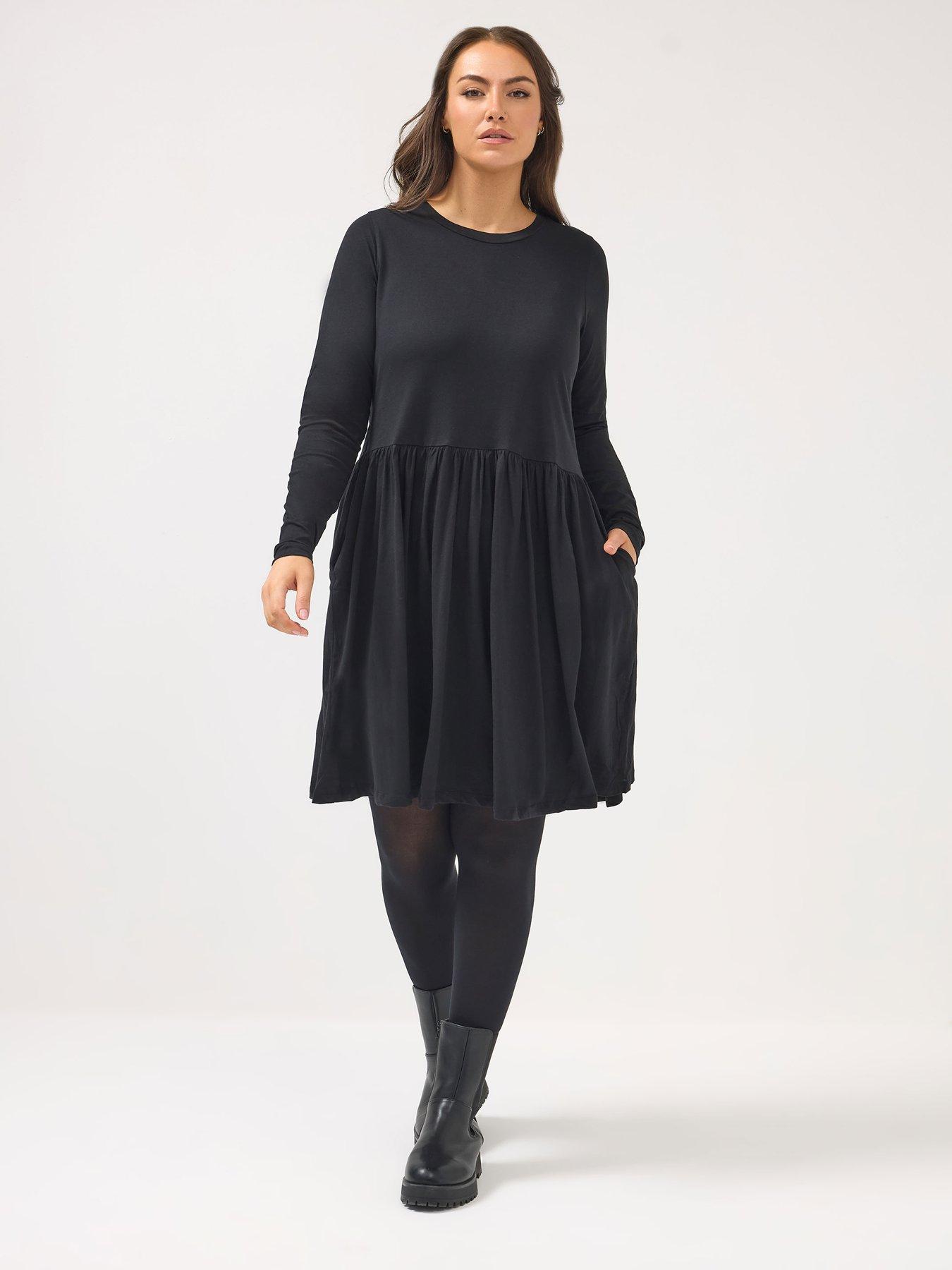 yours-curve-peplum-dress-blackoutfit