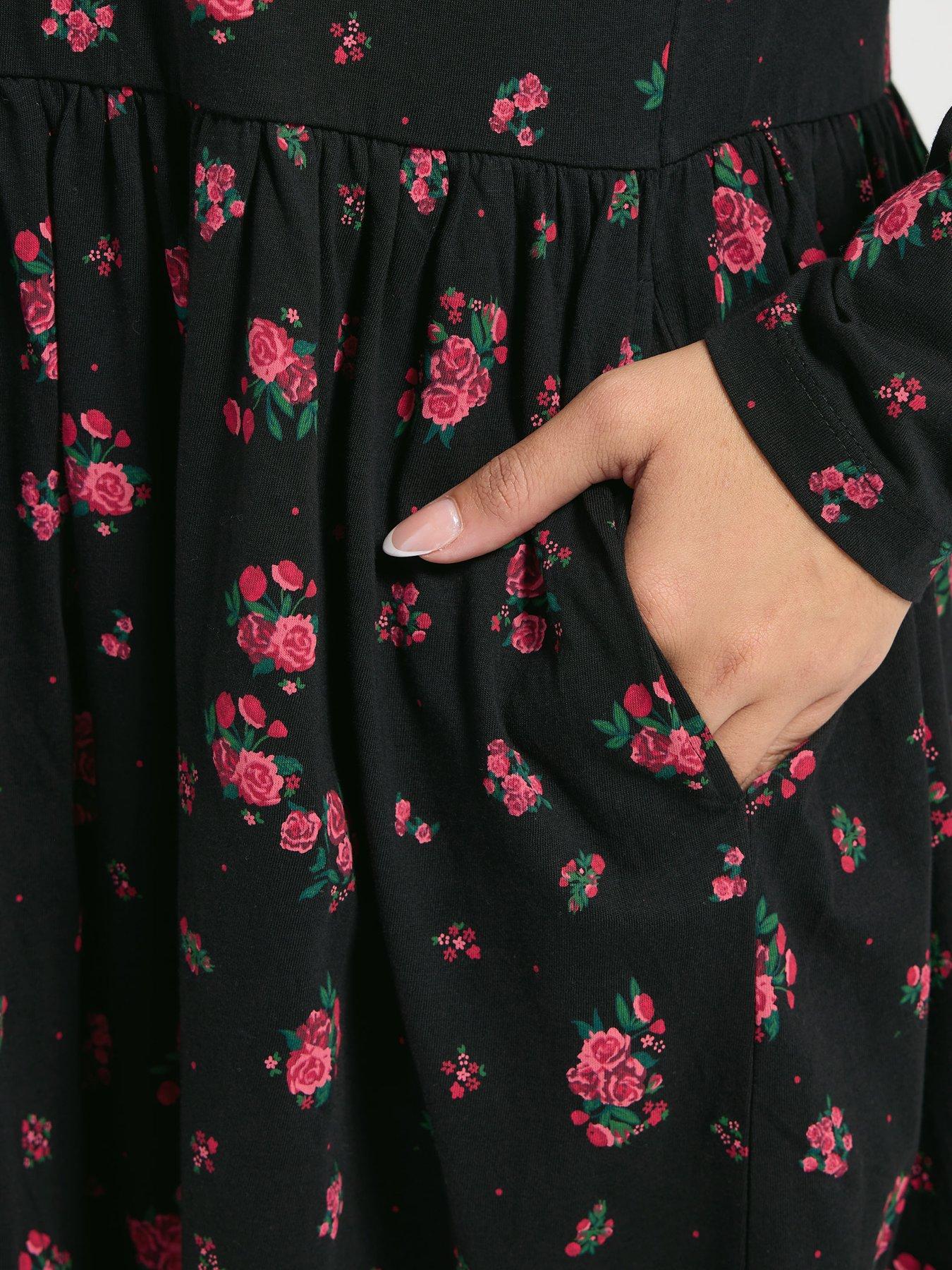 yours-curve-rose-print-peplum-mini-dress-pinkoutfit