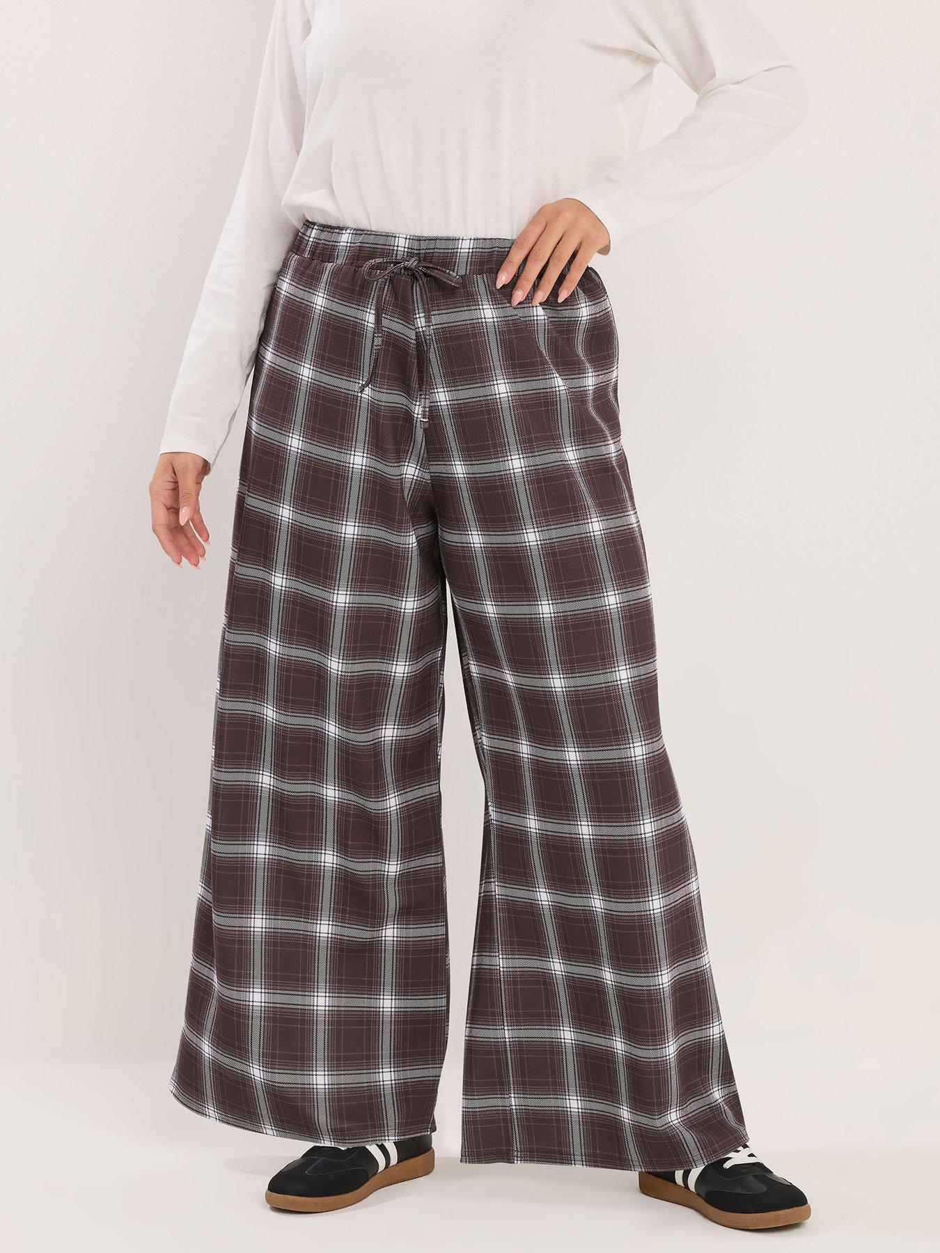 yours-curve-crepe-wide-leg-trouser-brown