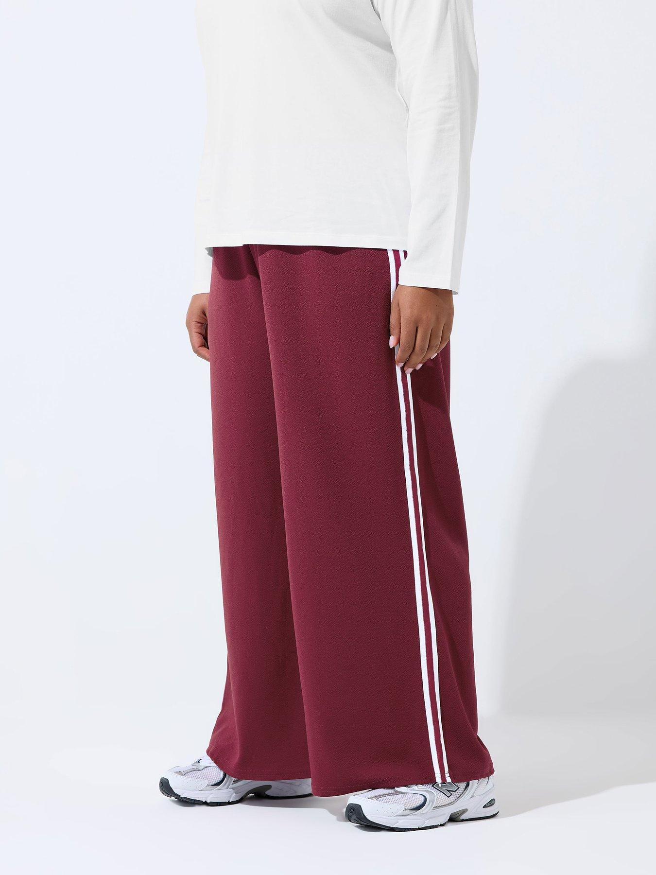 Yours Curve Tape Trouser - Red