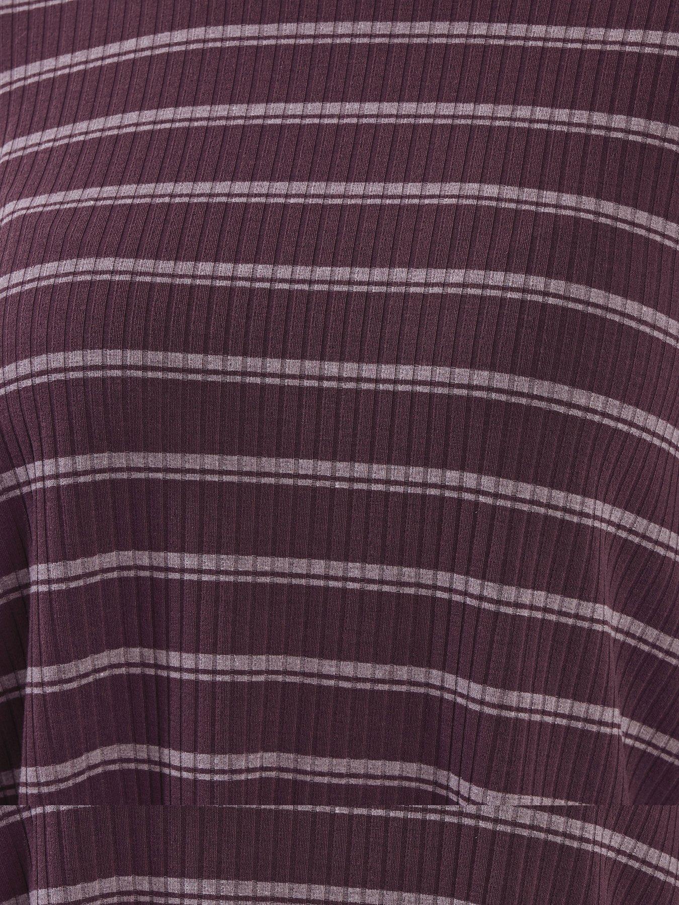 yours-curve-ribbed-swing-stripe-t-shirt-purpleoutfit