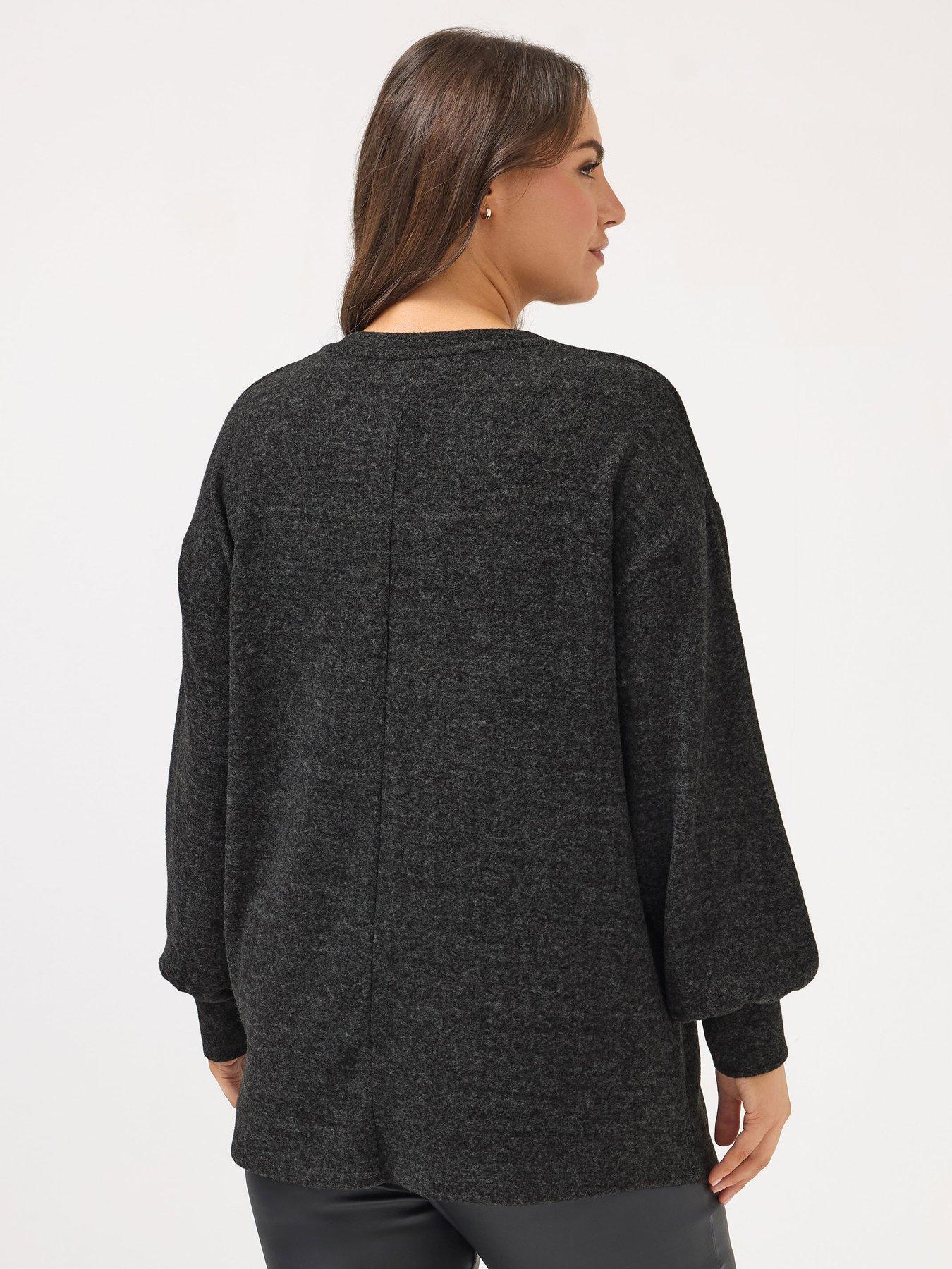 yours-curve-diamante-embellished-jumper-nbsp--greystillFront