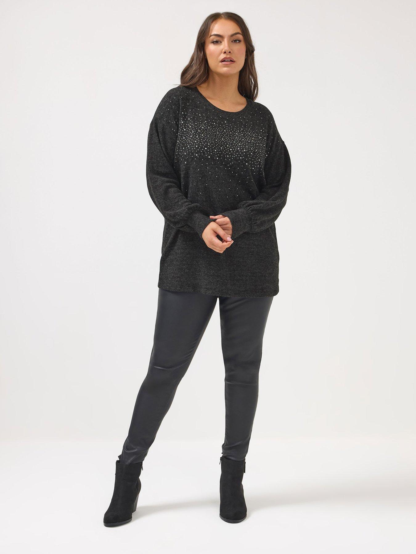 yours-curve-diamante-embellished-jumper-nbsp--greyback