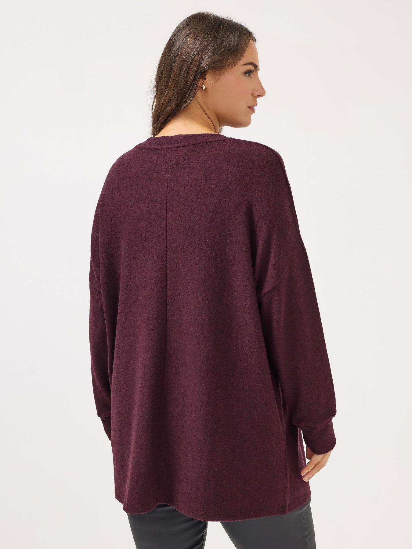 yours-curve-diamante-heart-jumper-purplestillFront